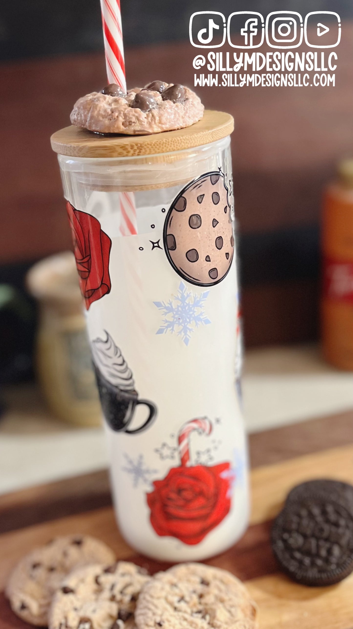 Vintage Santa 20oz Liquid Core Glass