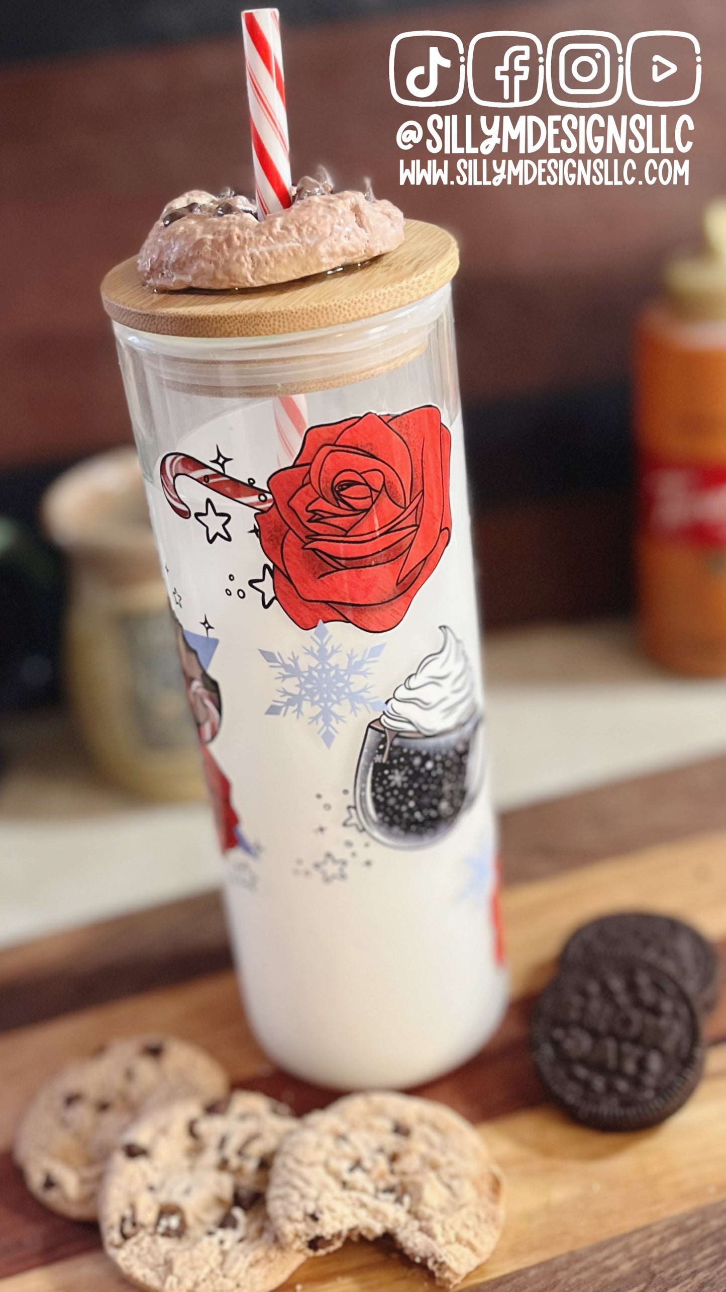Vintage Santa 20oz Liquid Core Glass