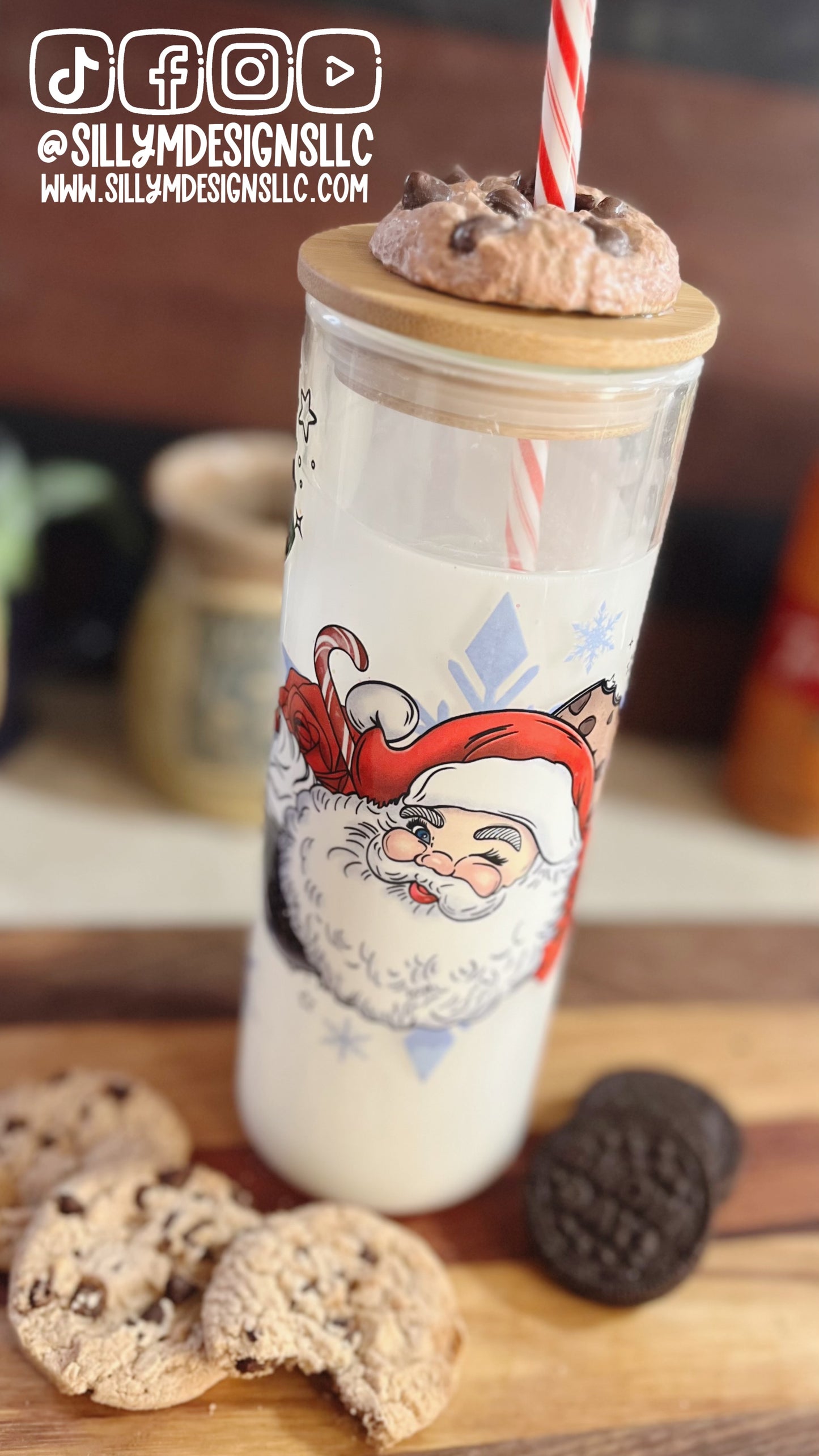Vintage Santa 20oz Liquid Core Glass