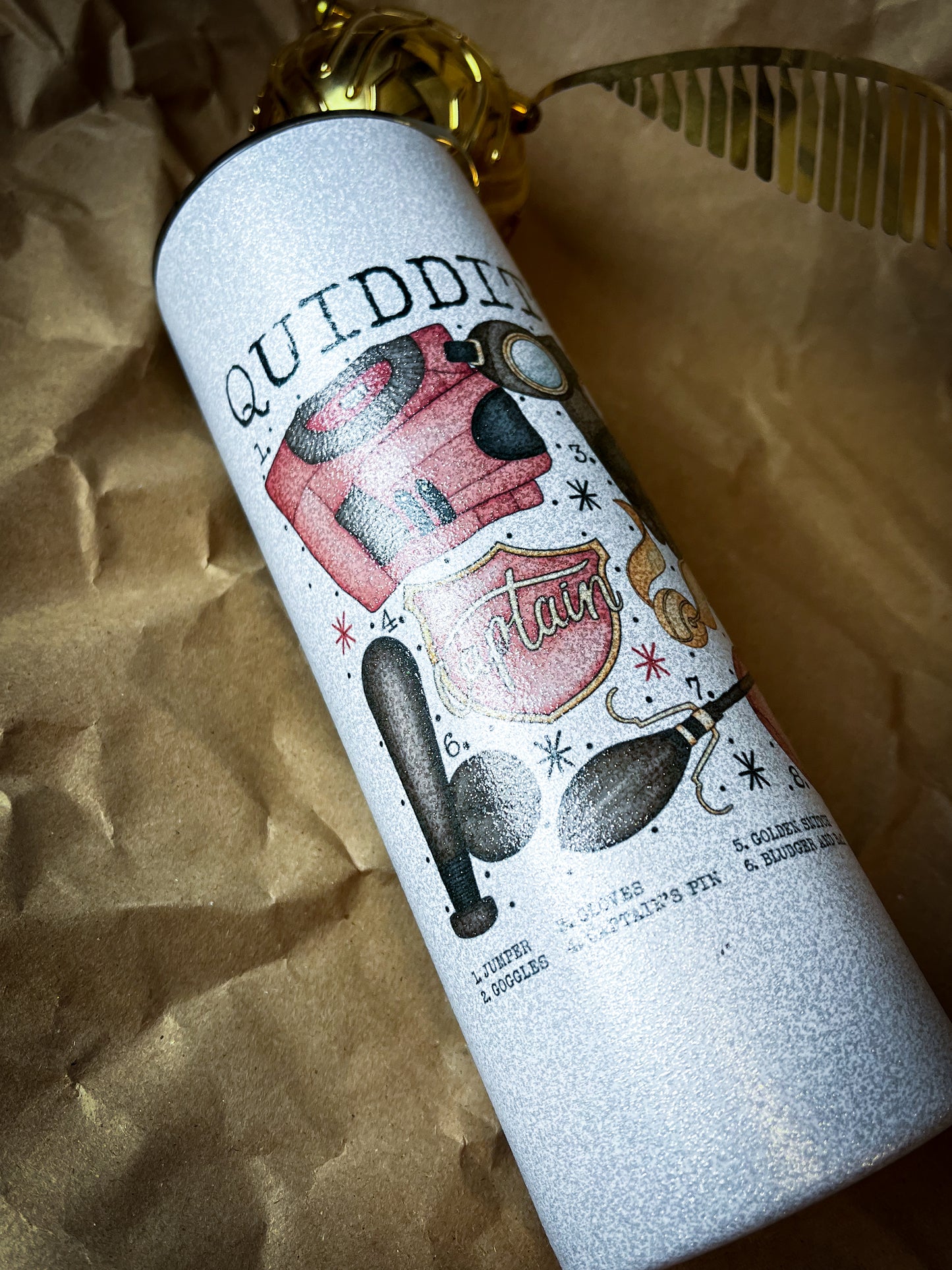 Gryff. Quidditch Glitter 20oz Tumbler