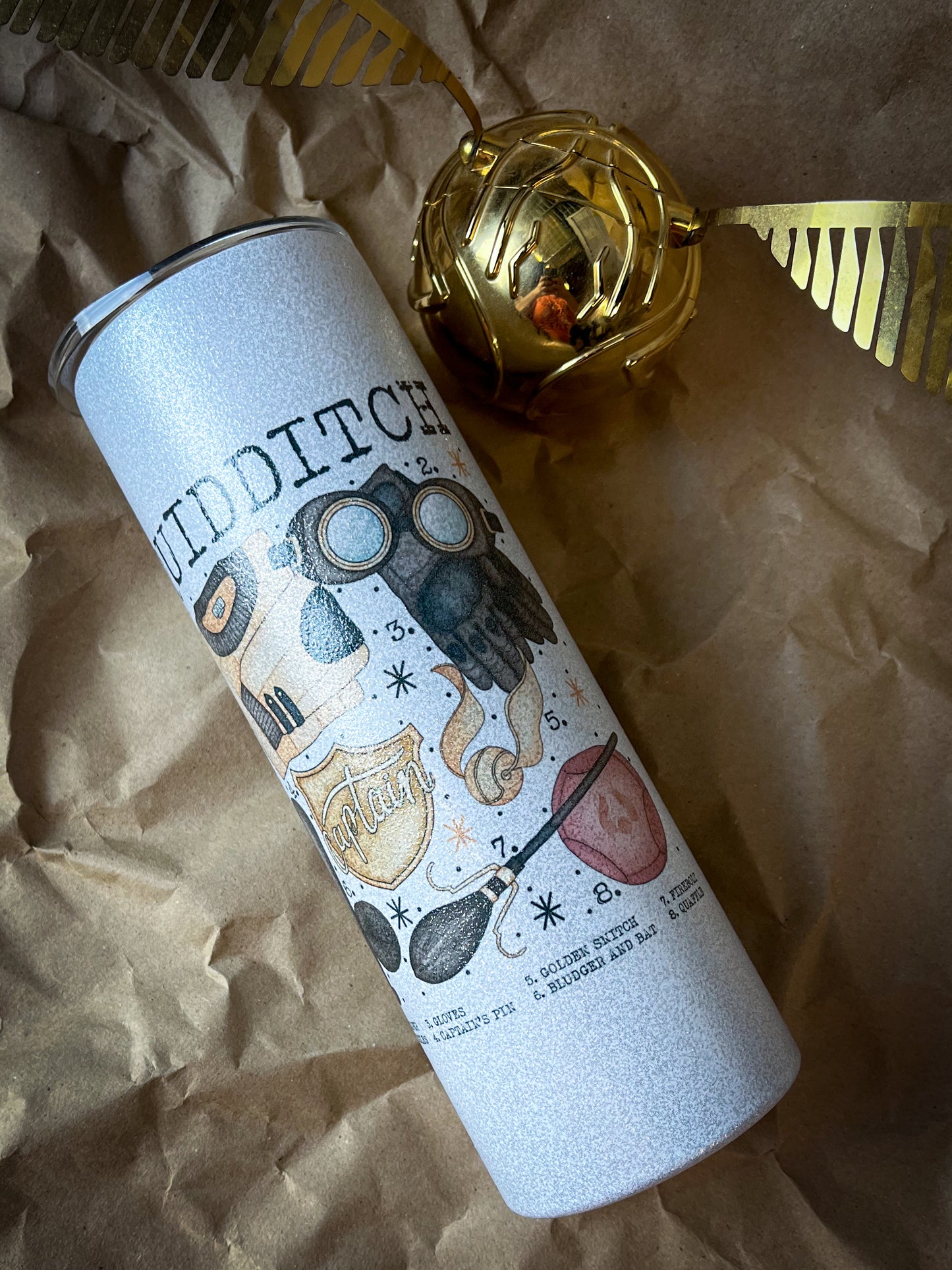 Huff. Quidditch Glitter 20oz Tumbler