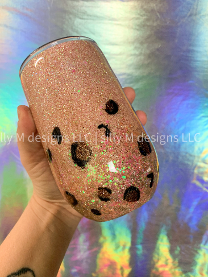 Rose Gold Leopard Print Wine Tumbler