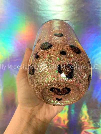 Rose Gold Leopard Print Wine Tumbler