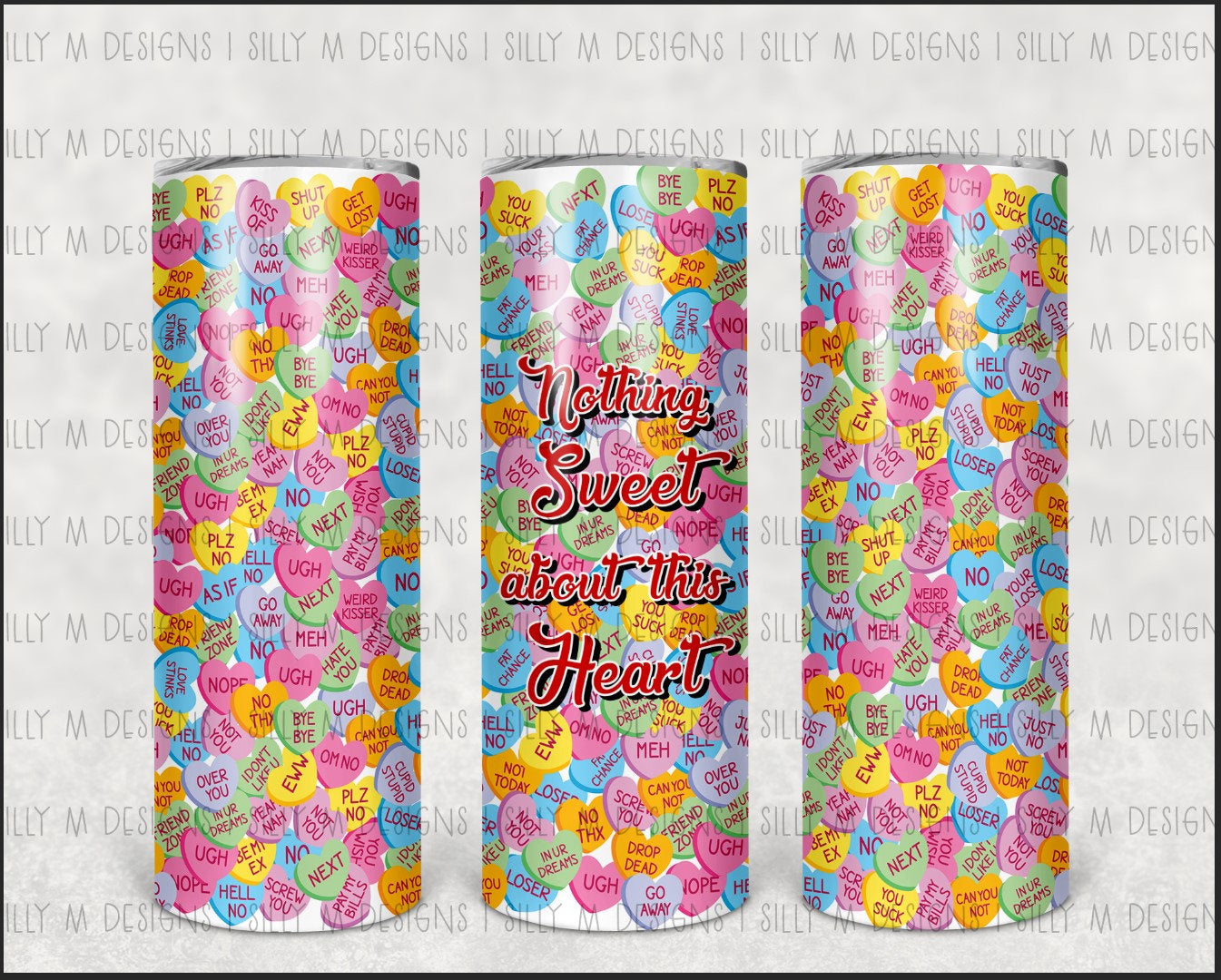 Conversation Hearts Tumbler Wrap JPEG Digital Download
