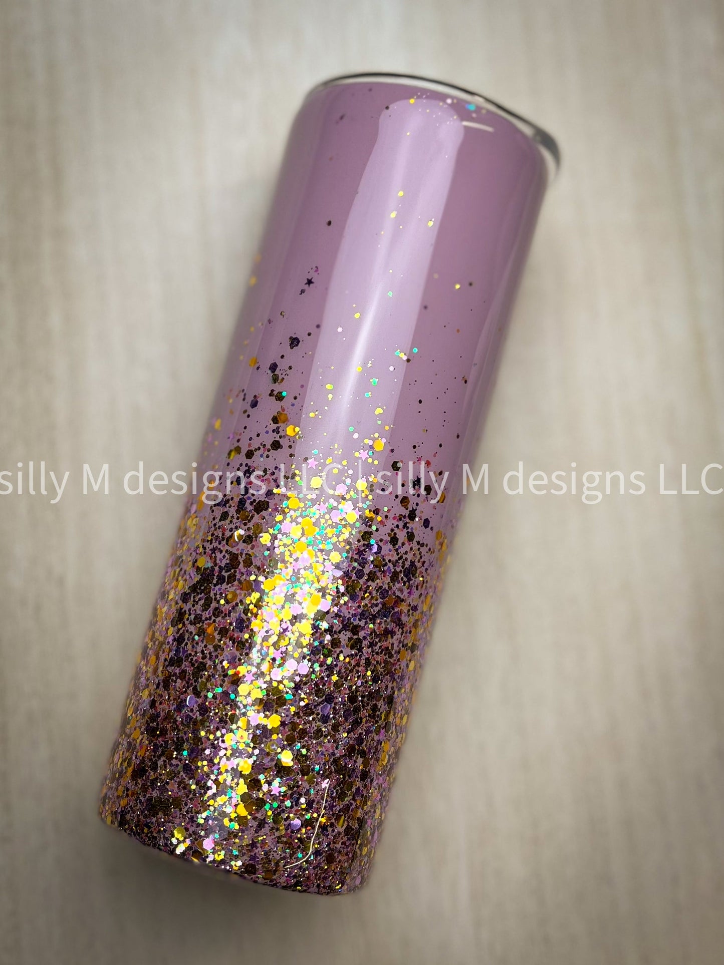 Skull Heart Glitter Ombre Tumbler