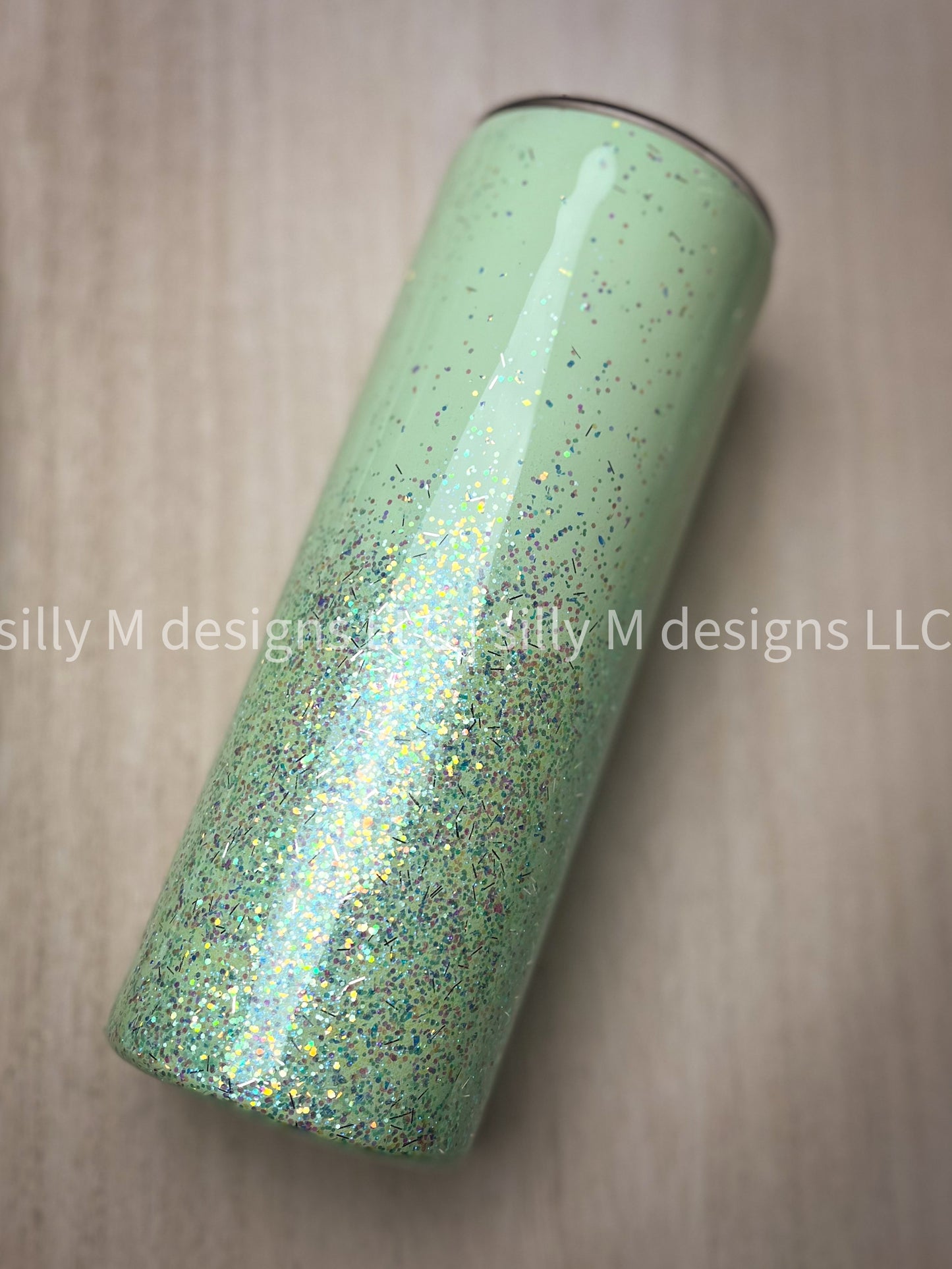 Modern Mint Glitter Ombre Tumbler