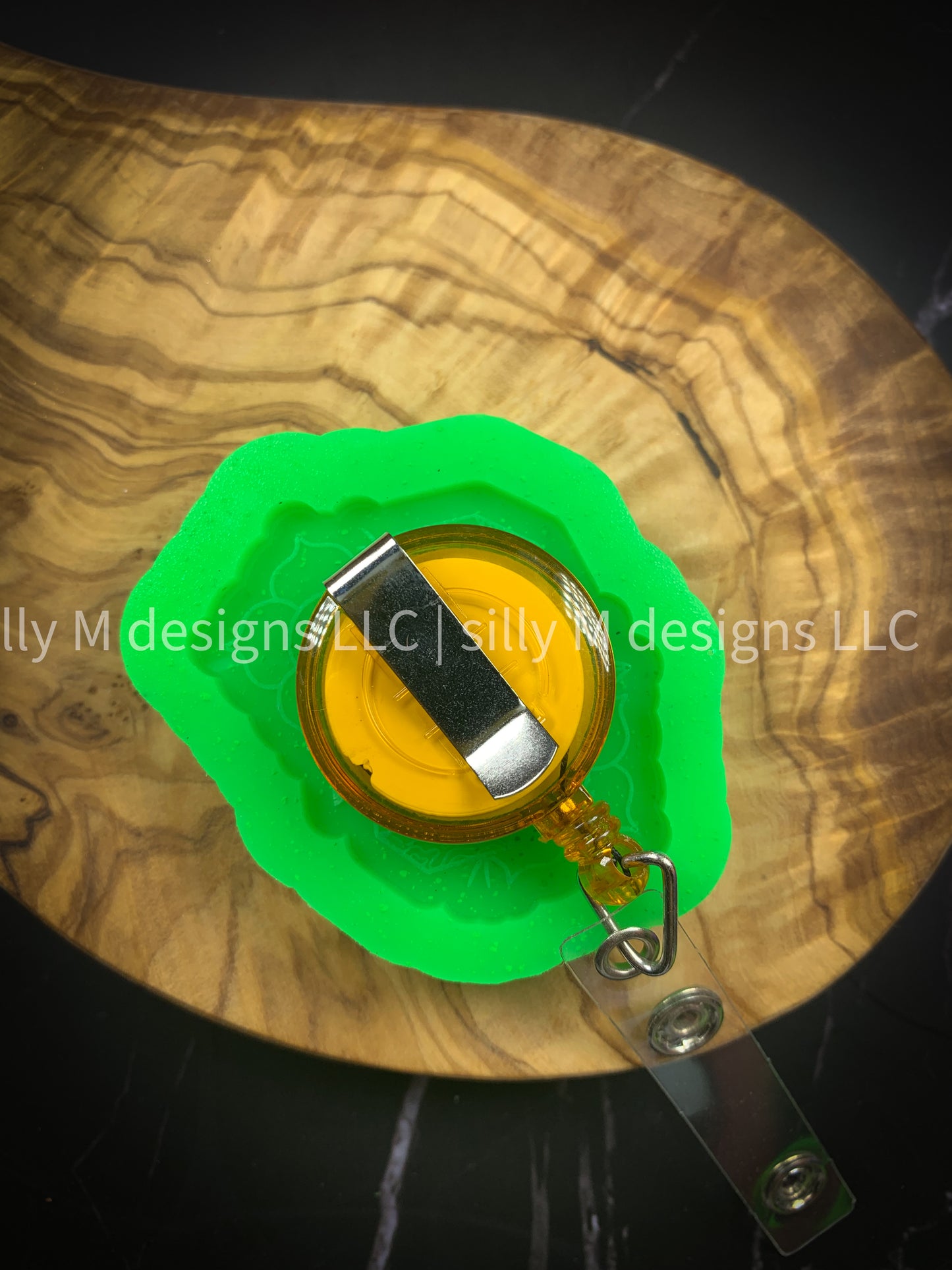 Floral Coffin Stripe Badge Reel Mold
