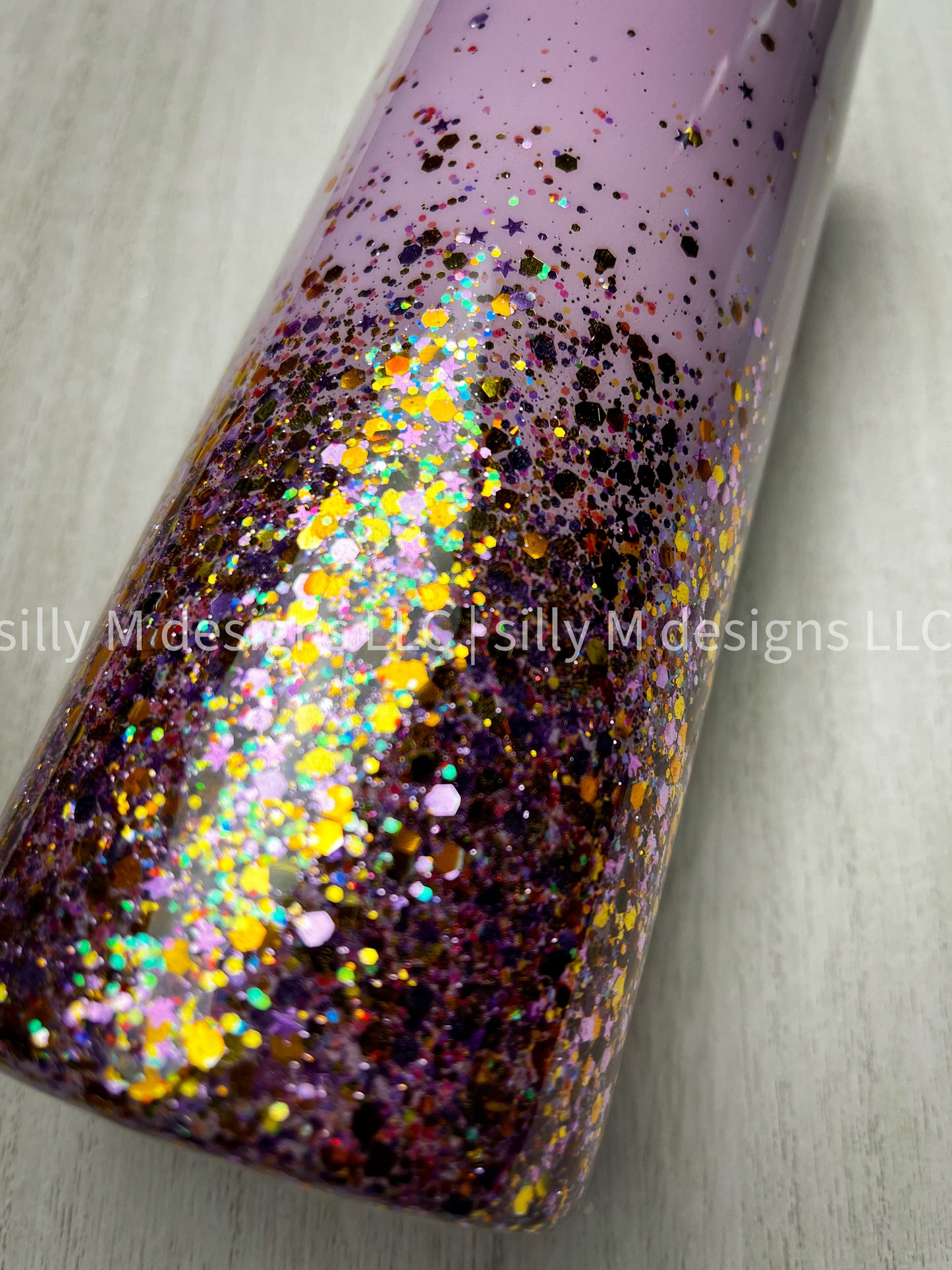 Skull Heart Glitter Ombre Tumbler