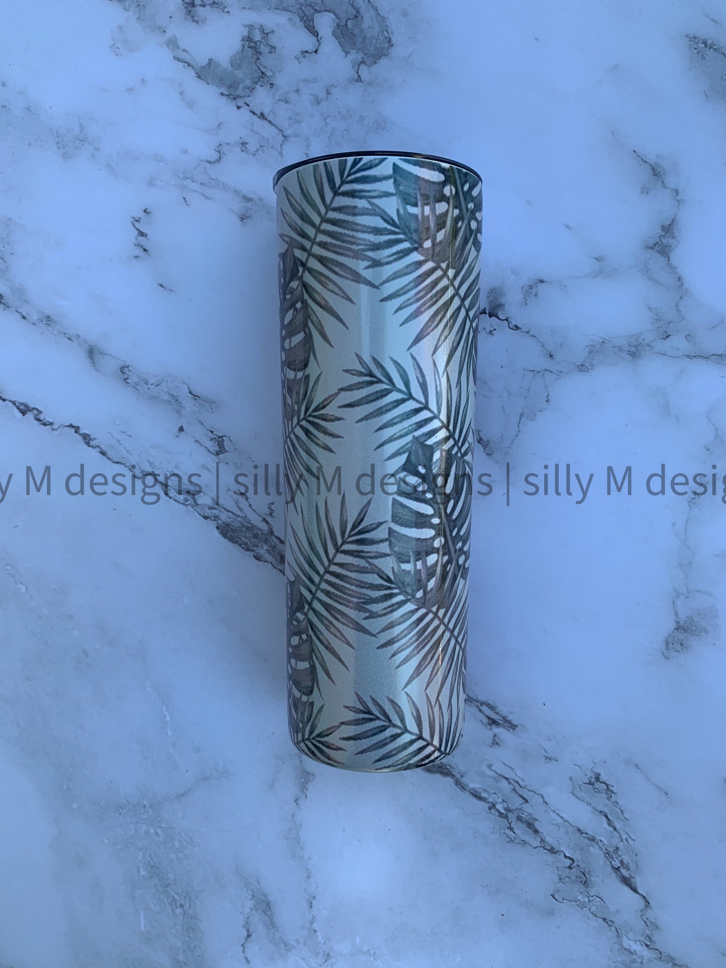 Palm Leaf Holographic Tumbler