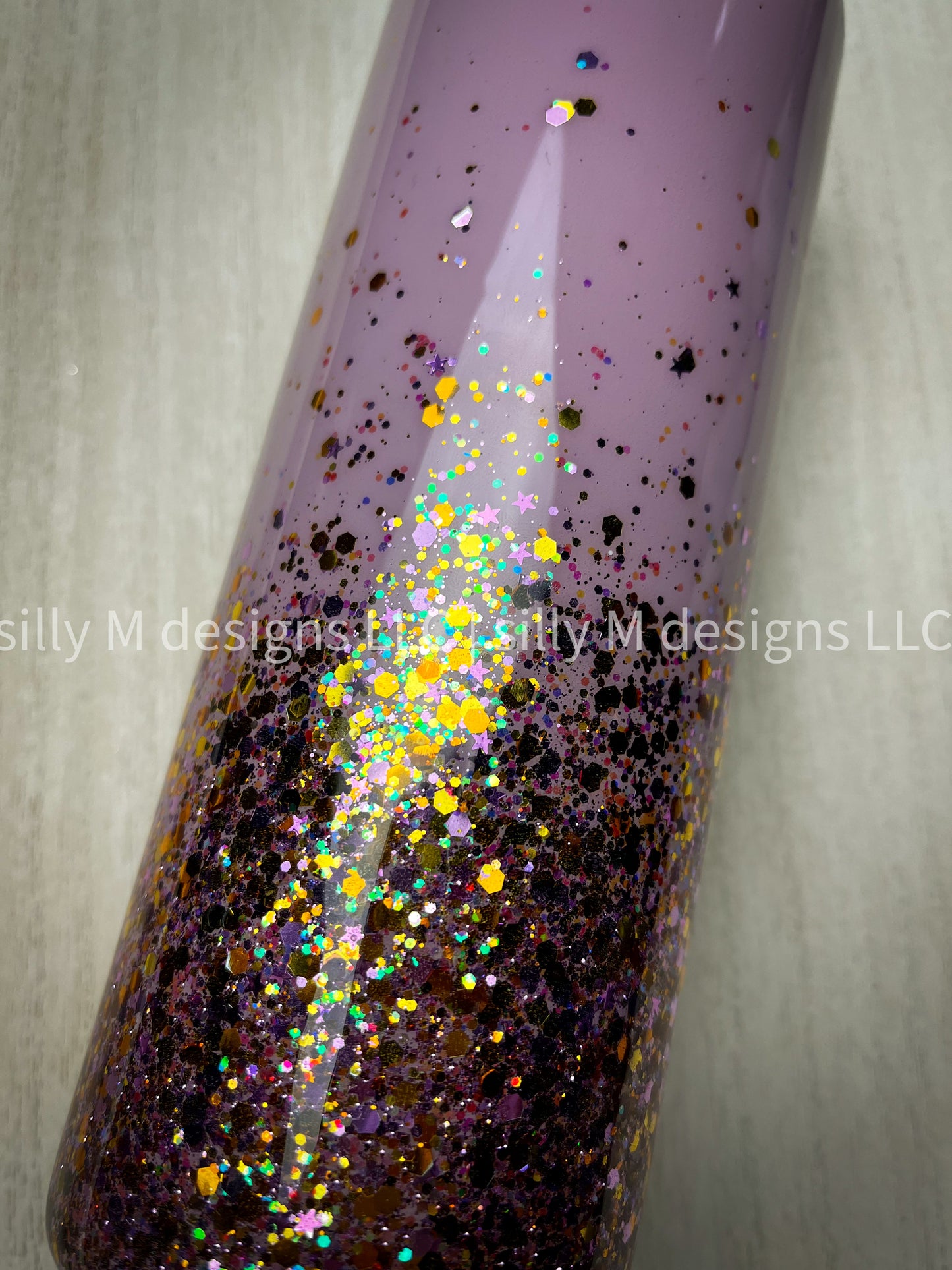 Skull Heart Glitter Ombre Tumbler