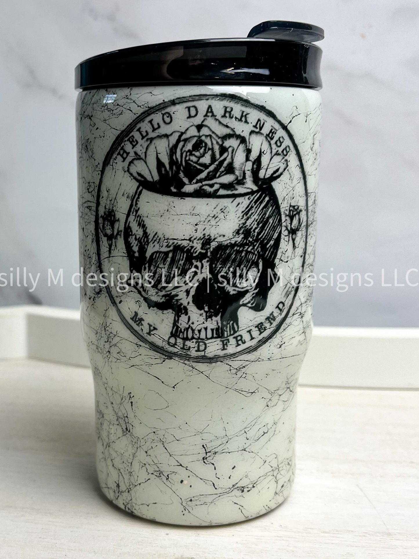 Hello Darkness Marble Tumbler