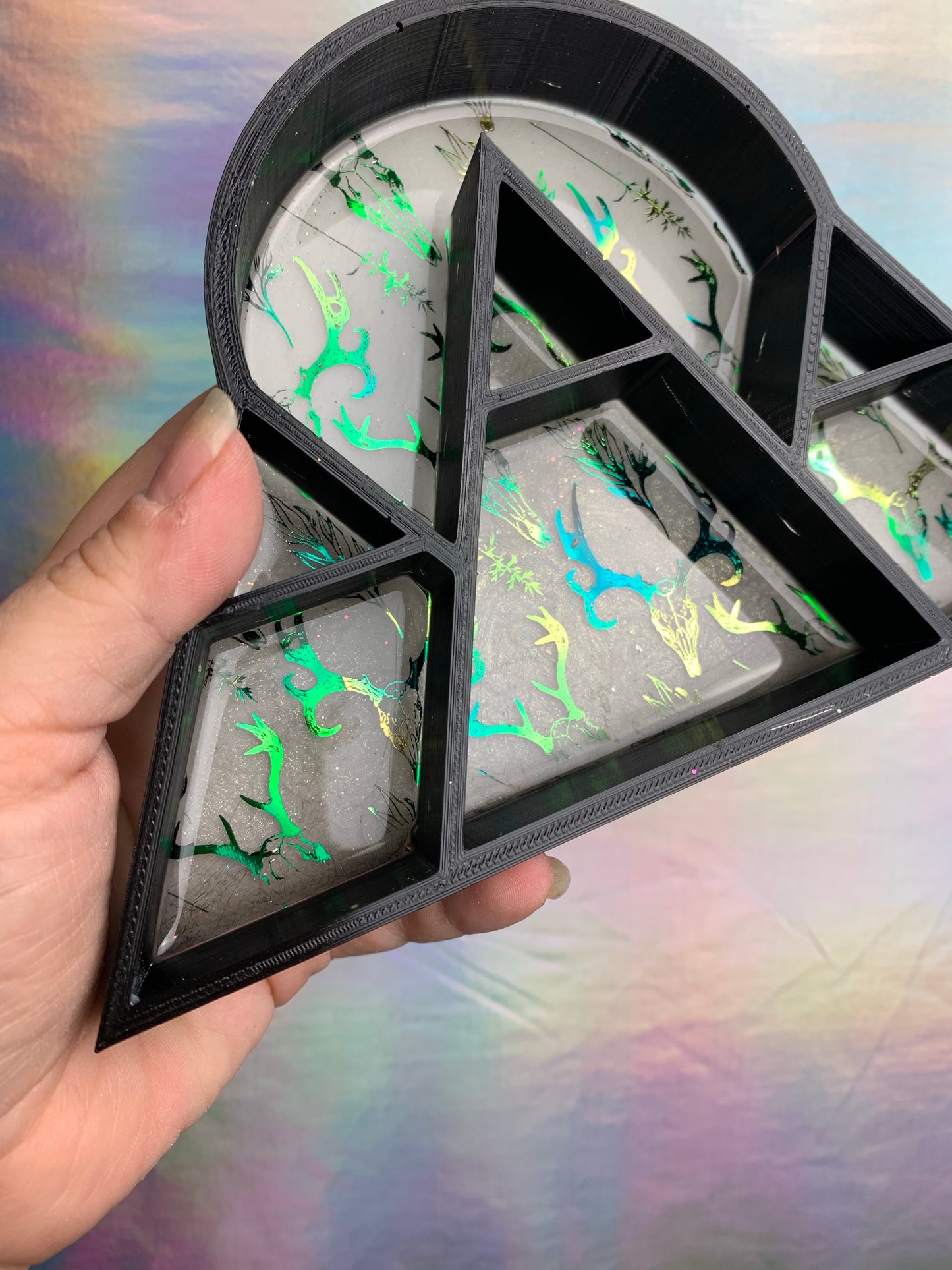 Holographic Mountain Glow-in-the-Dark Light Shelf | Mini Shelf | Trinket Dish