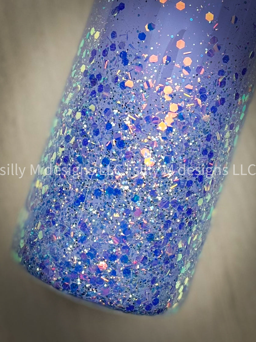 Crystal Lilac Glitter Ombre Tumbler
