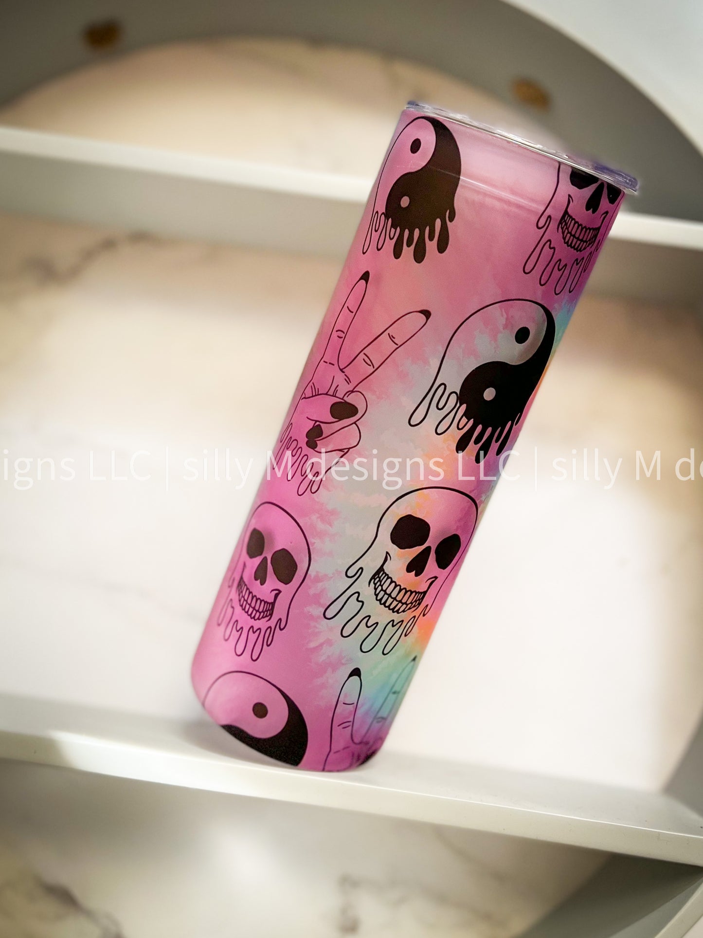 Tie Dye Frosted Glass Tumbler | 25 ounces