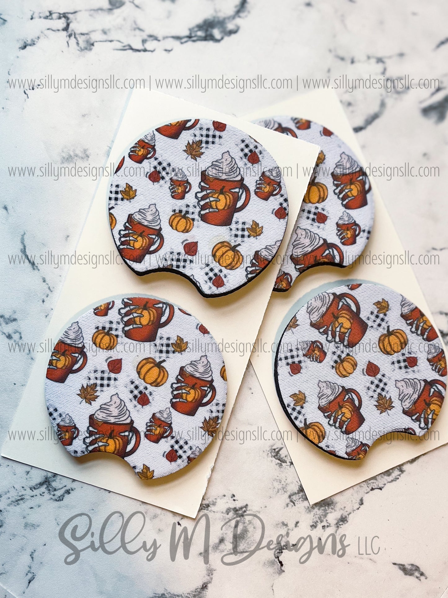 Pumpkin Spice Mug Neoprene Coaster Set