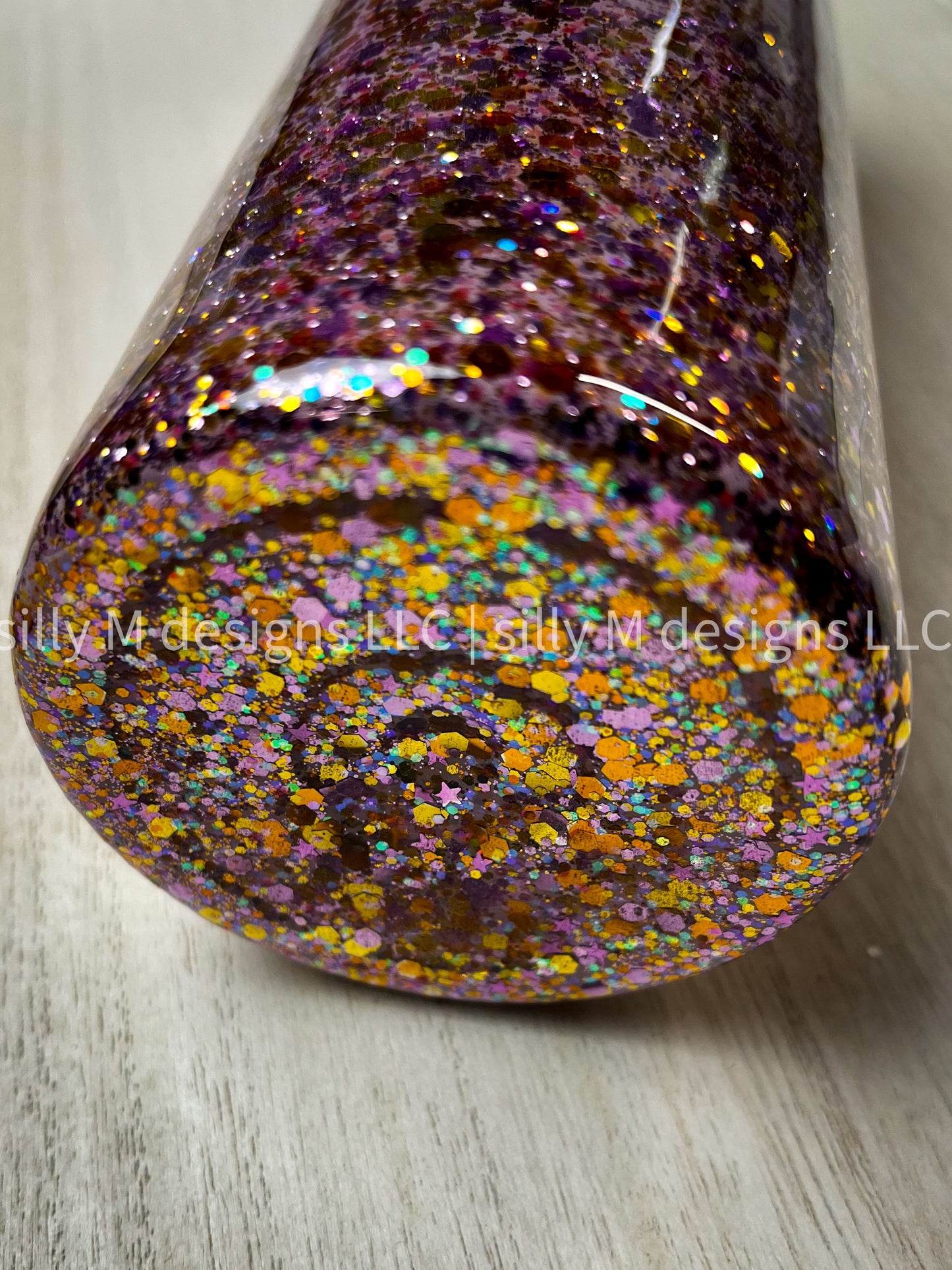 Skull Heart Glitter Ombre Tumbler