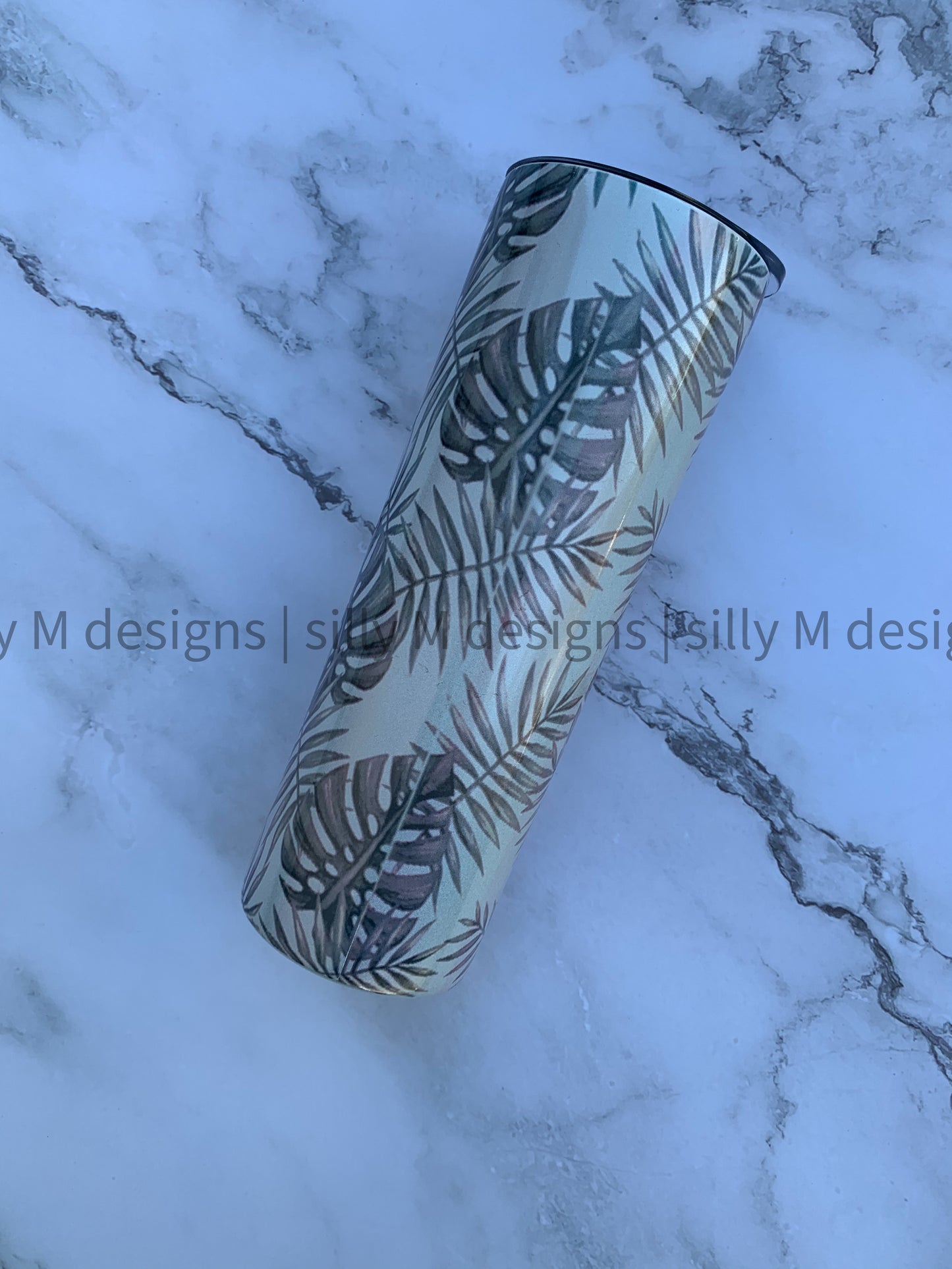 Palm Leaf Holographic Tumbler