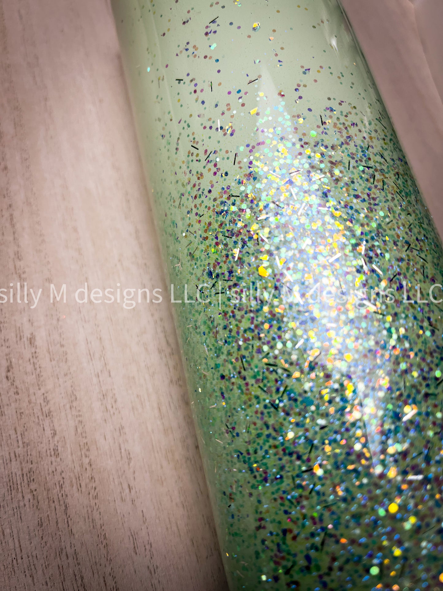 Modern Mint Glitter Ombre Tumbler