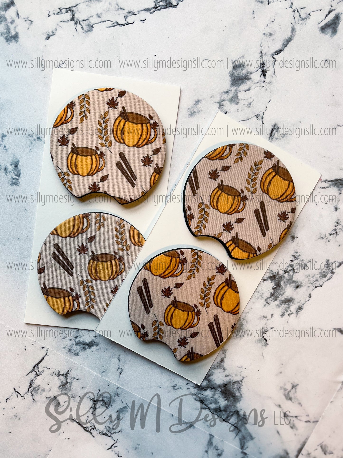 Pumpkin Mug Neoprene Coaster Set