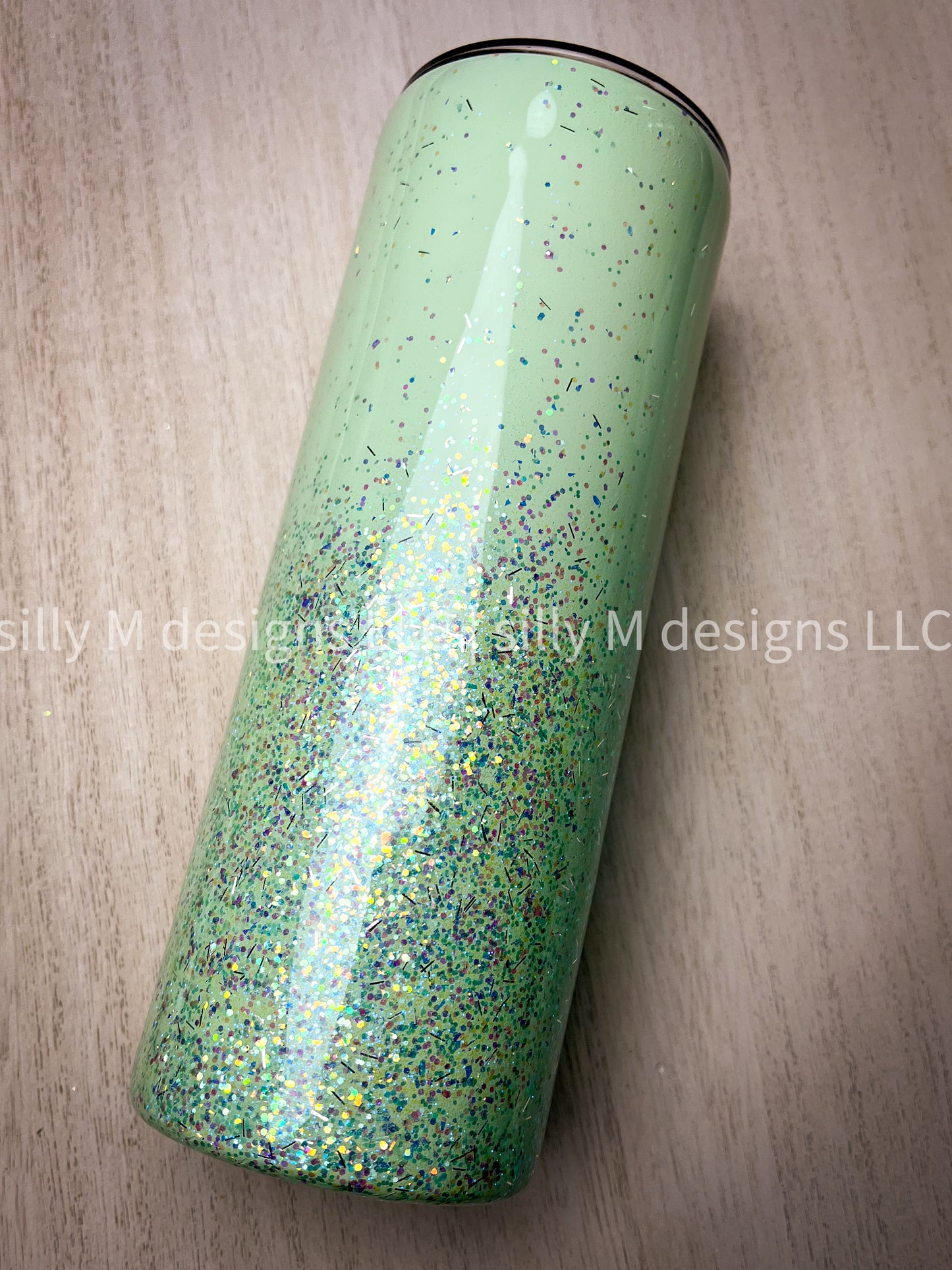 Modern Mint Glitter Ombre Tumbler