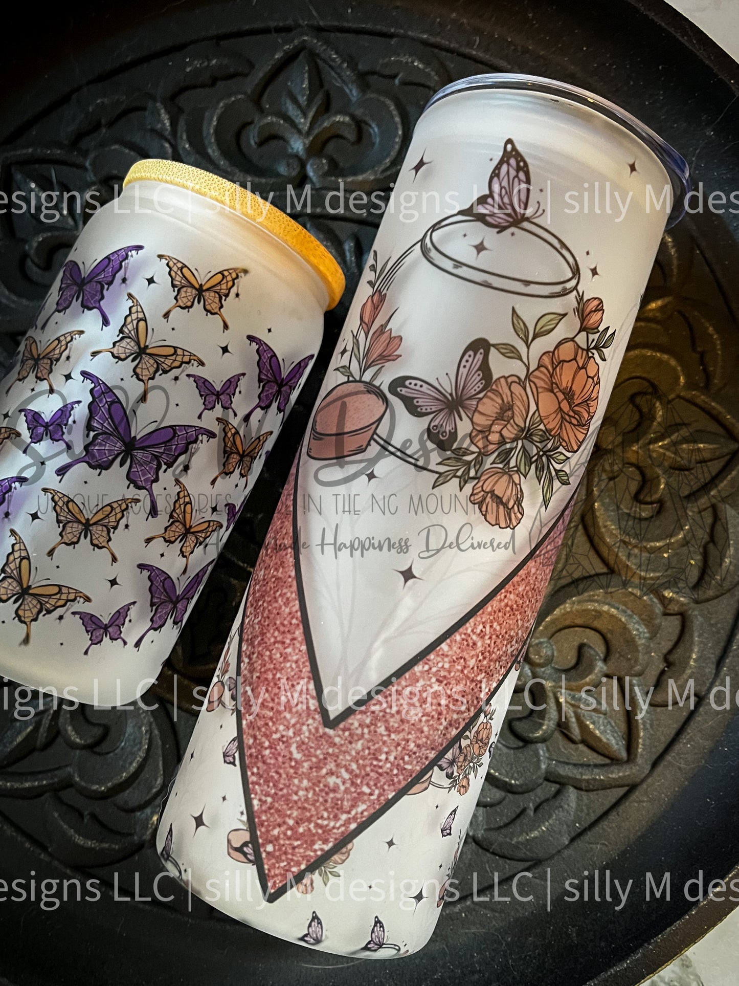 Butterfly Jar Glasses | Frosted