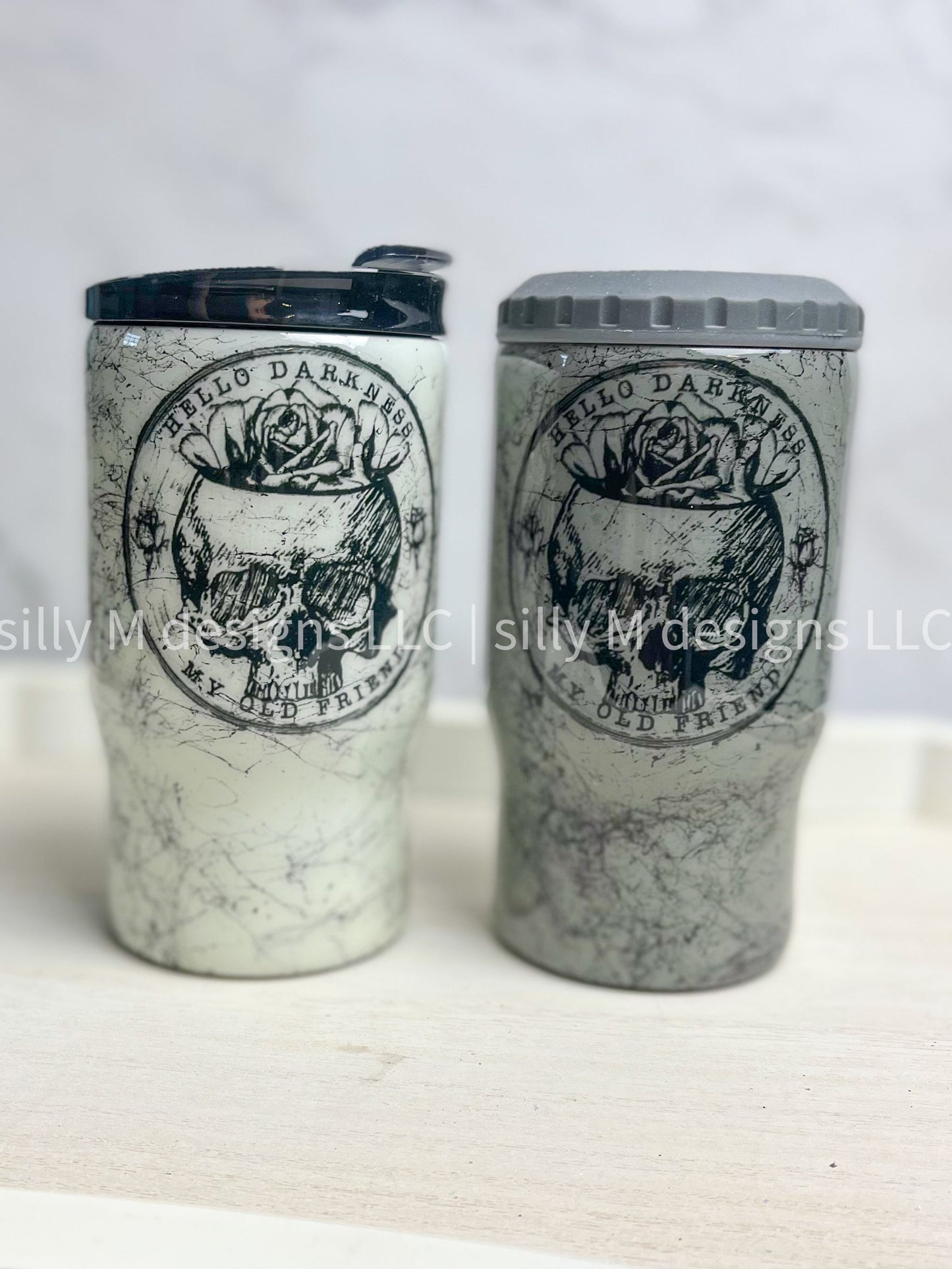 Hello Darkness Marble Tumbler