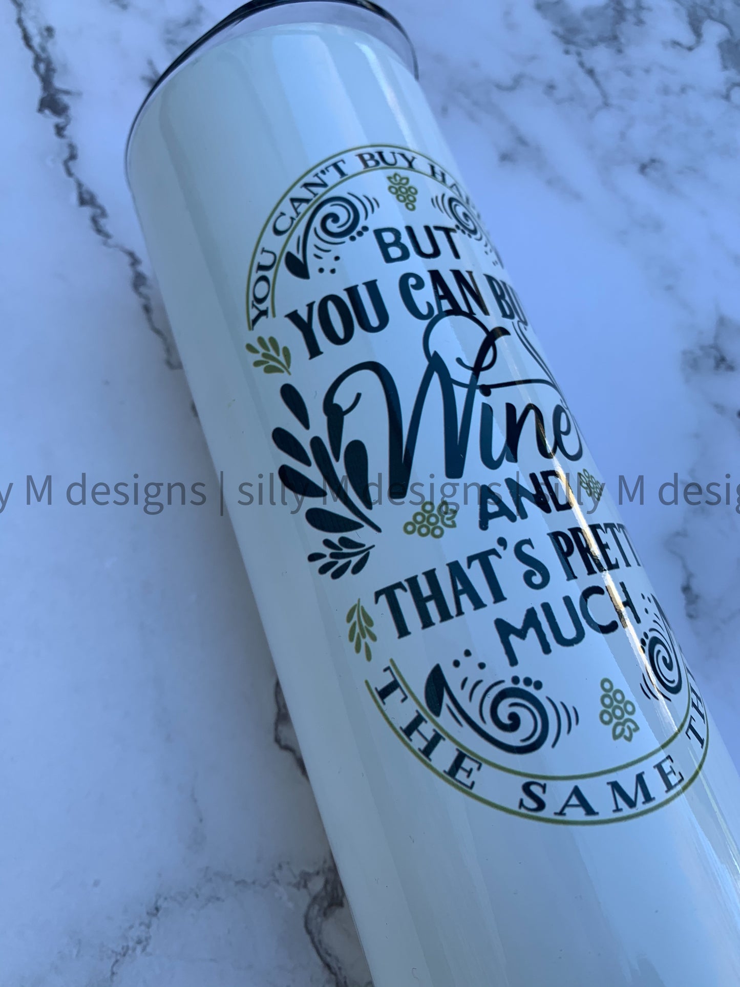 Happiness and Wine Tumbler