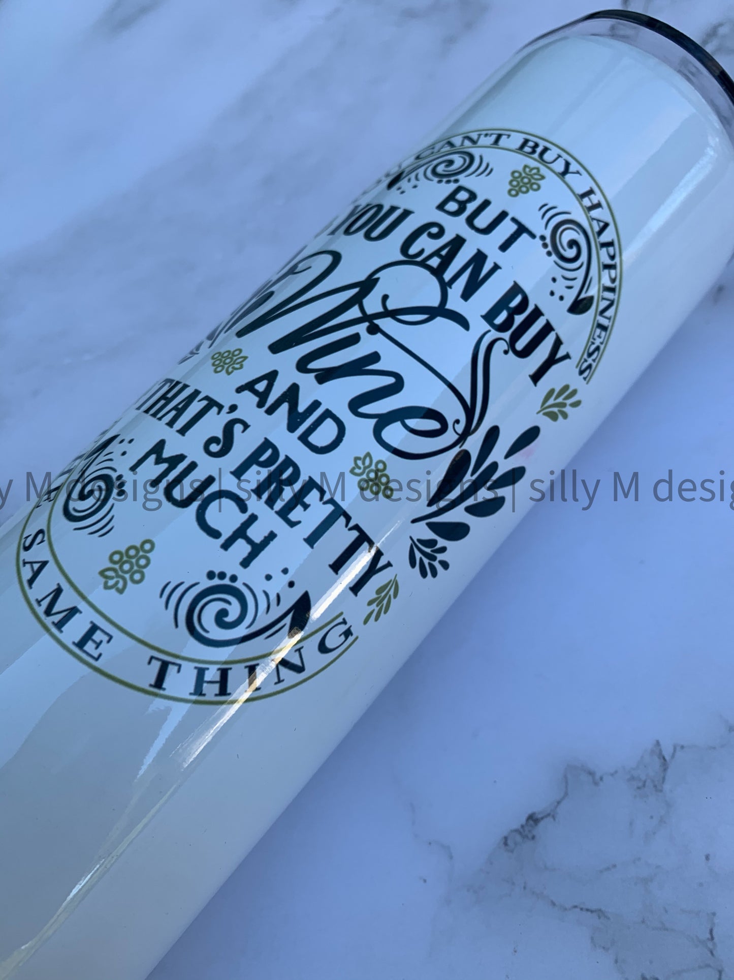 Happiness and Wine Tumbler