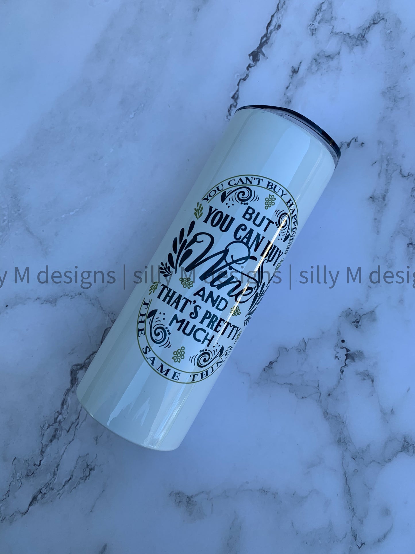 Happiness and Wine Tumbler