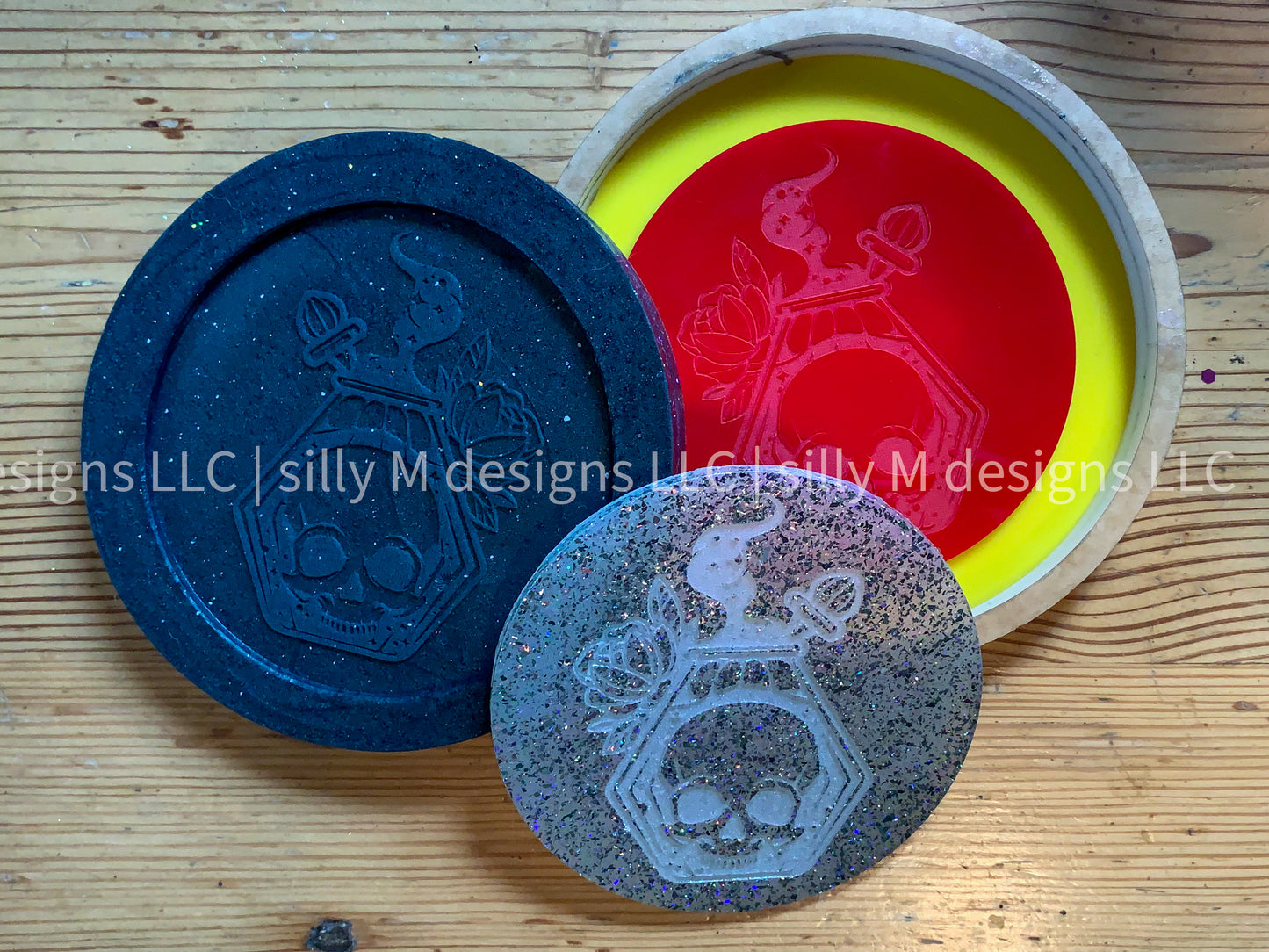 Hexagon Skull Potion Coaster Mold