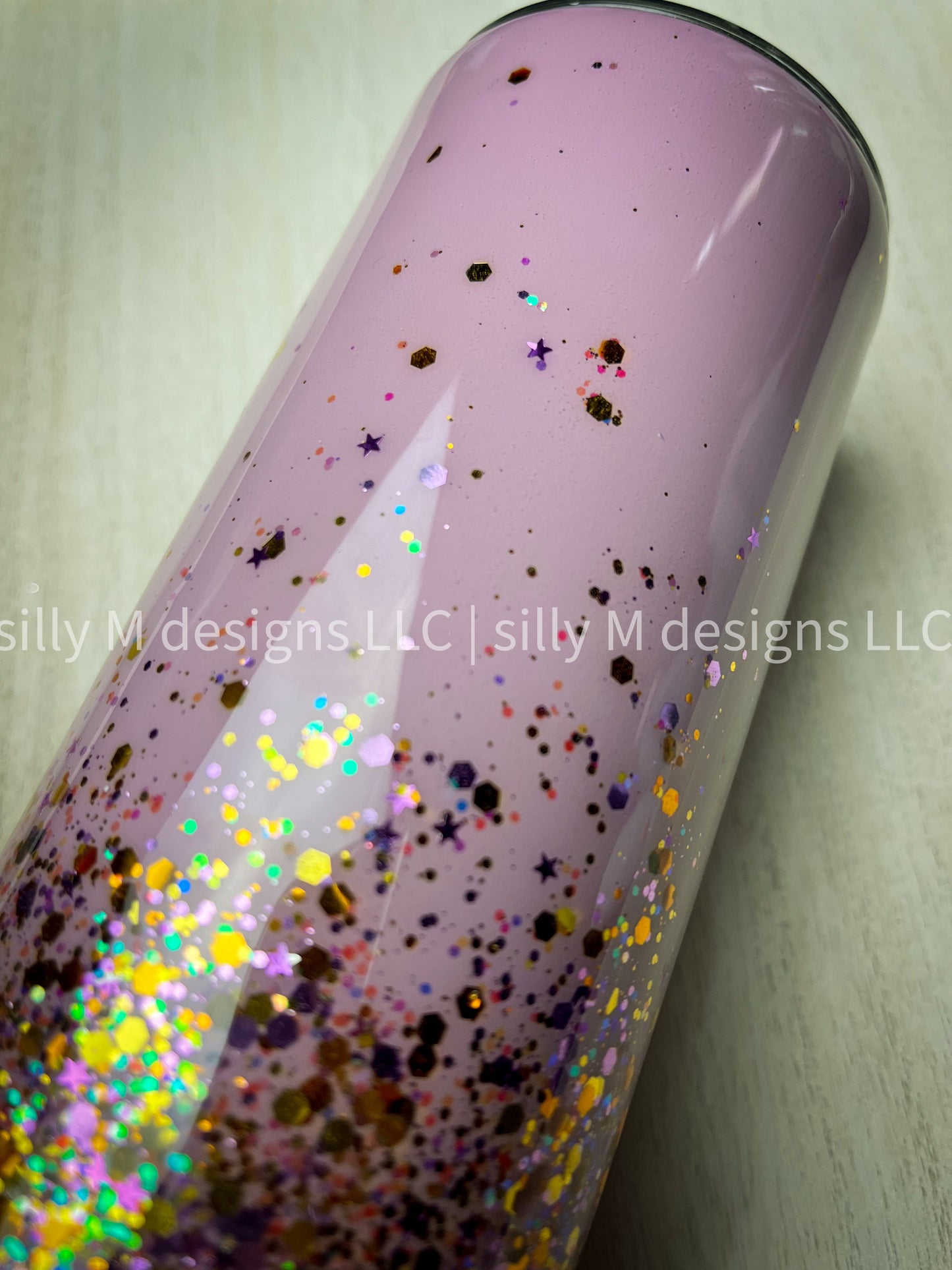Skull Heart Glitter Ombre Tumbler