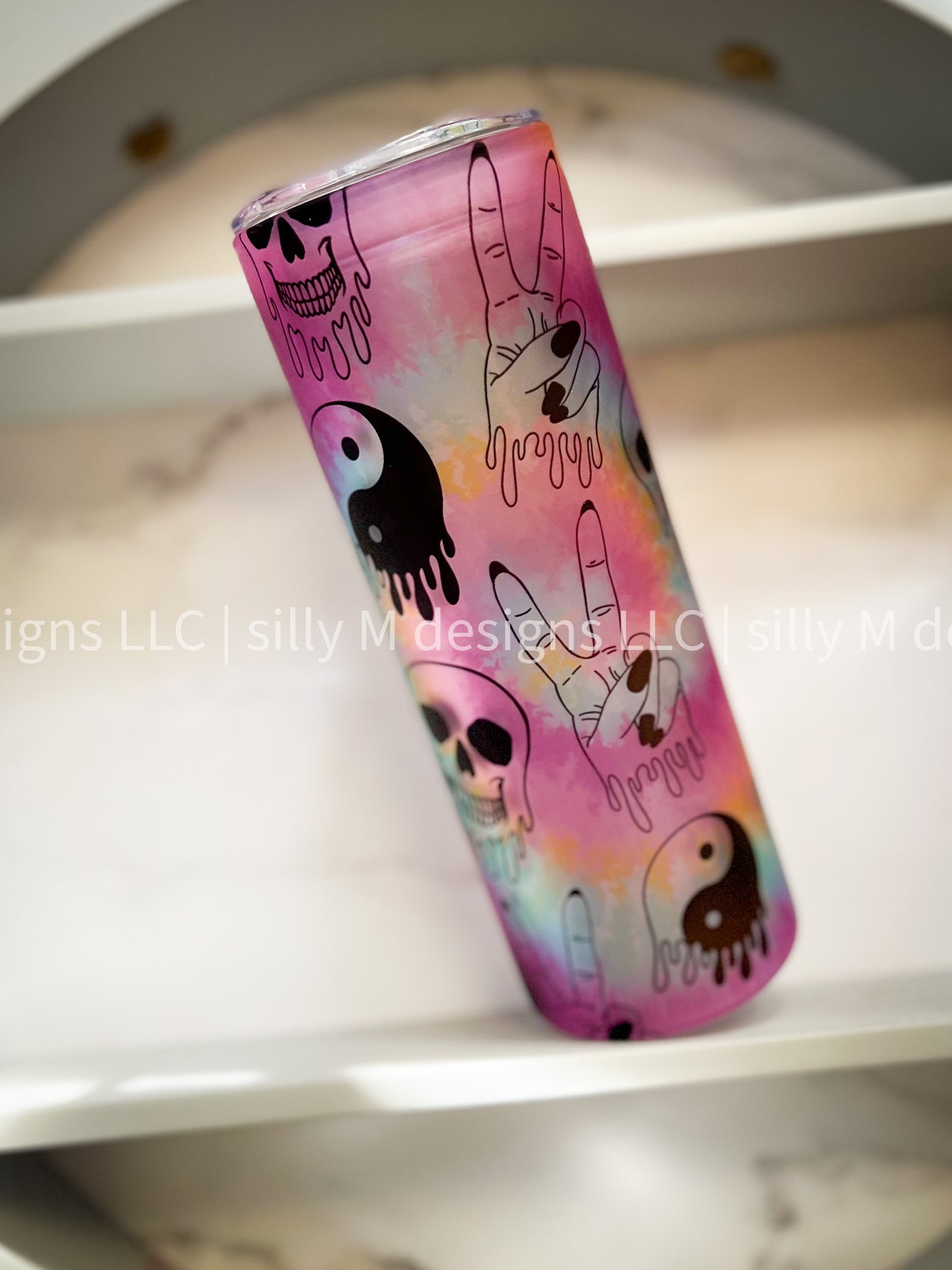 Tie Dye Frosted Glass Tumbler | 25 ounces
