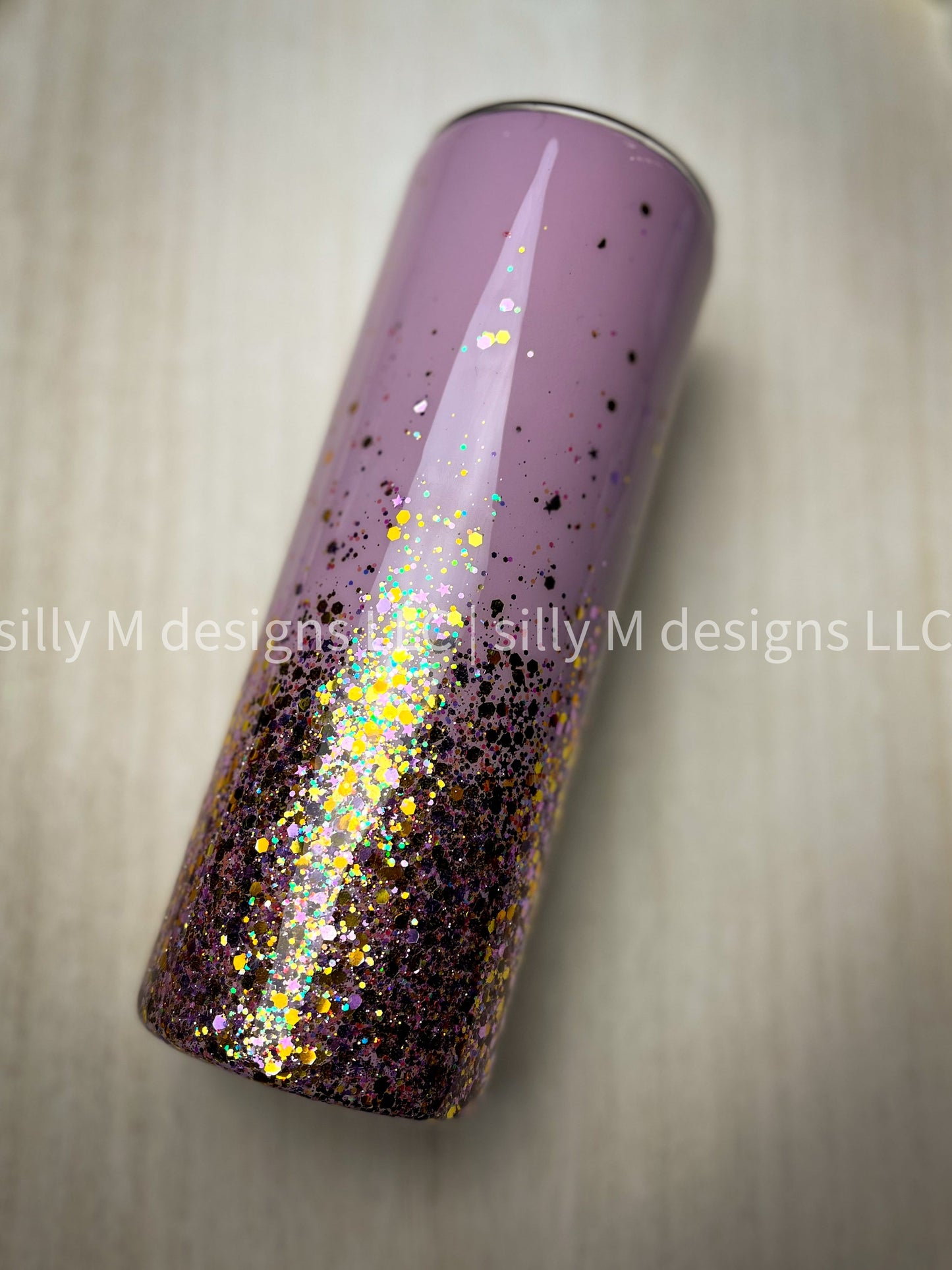 Skull Heart Glitter Ombre Tumbler