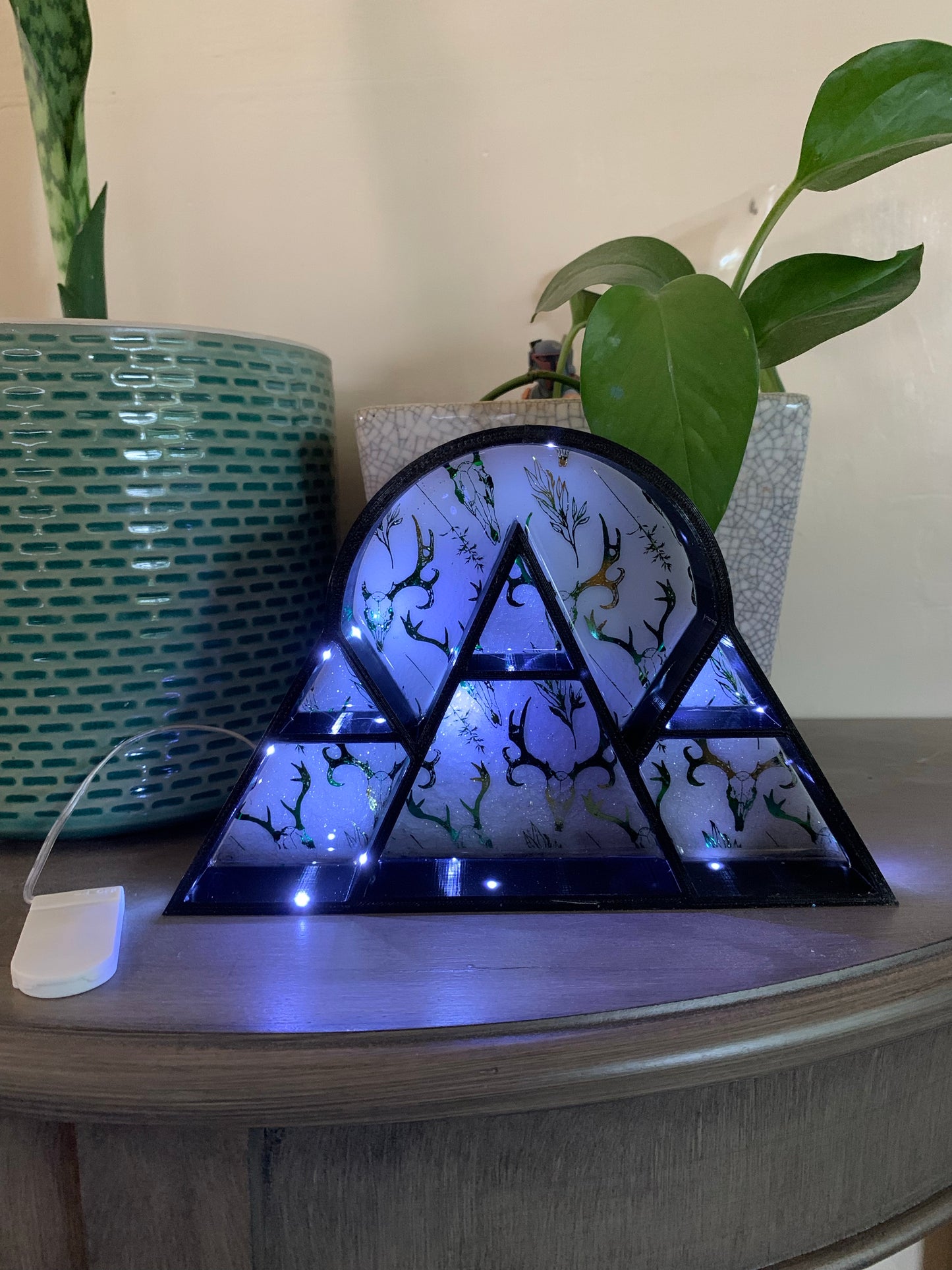 Holographic Mountain Glow-in-the-Dark Light Shelf | Mini Shelf | Trinket Dish