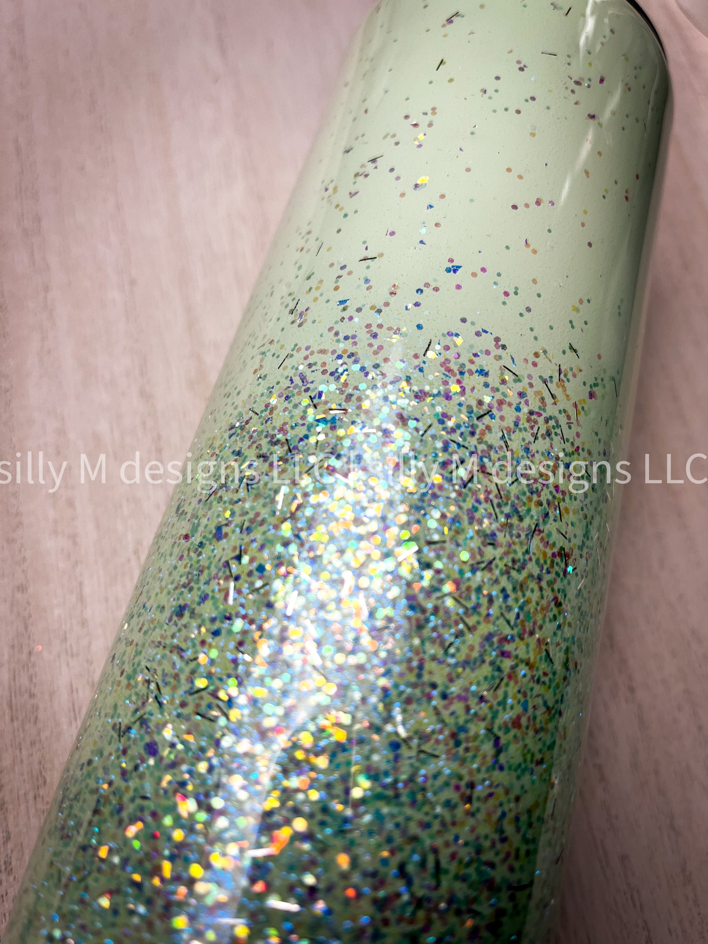 Modern Mint Glitter Ombre Tumbler