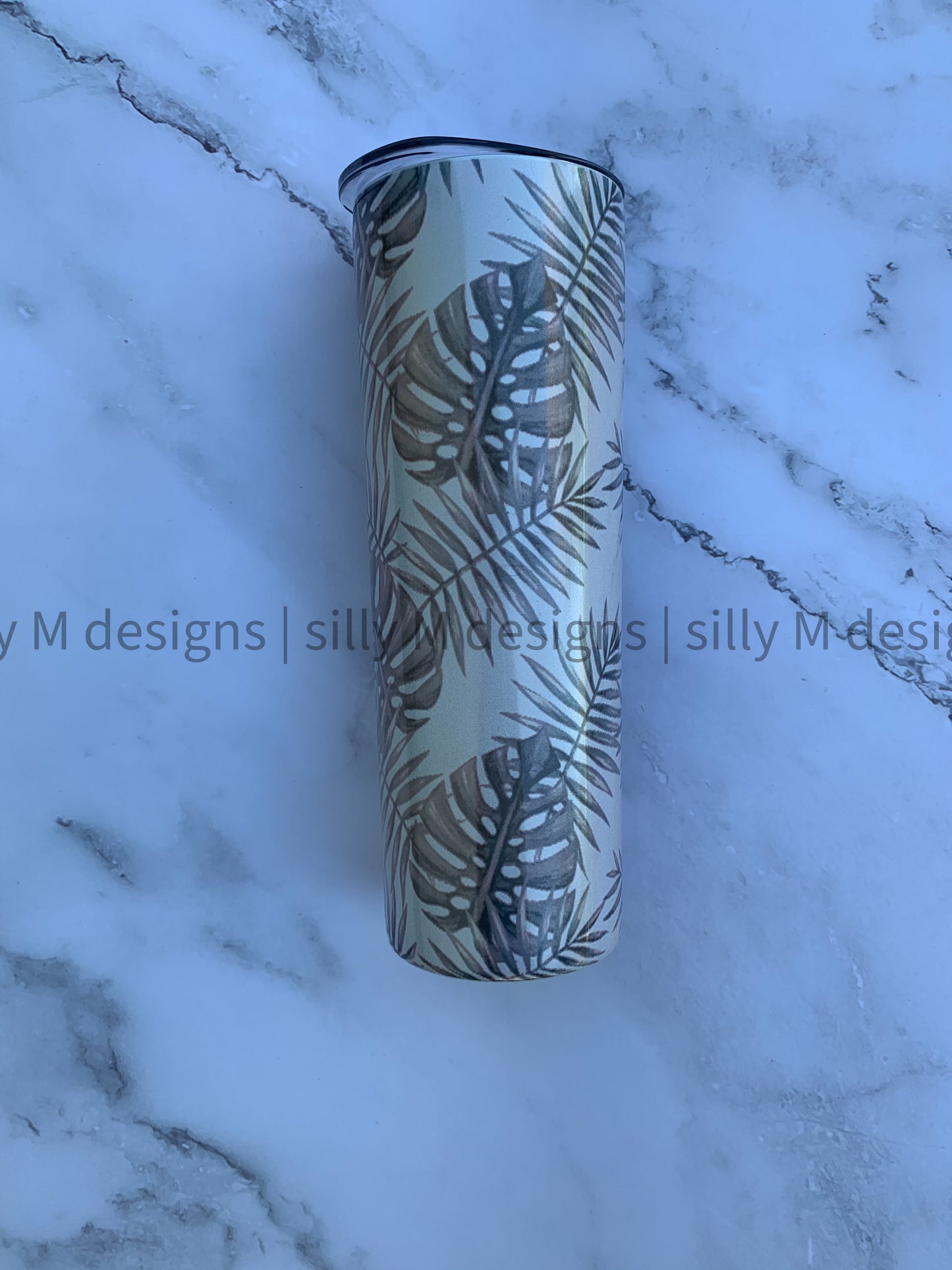 Palm Leaf Holographic Tumbler