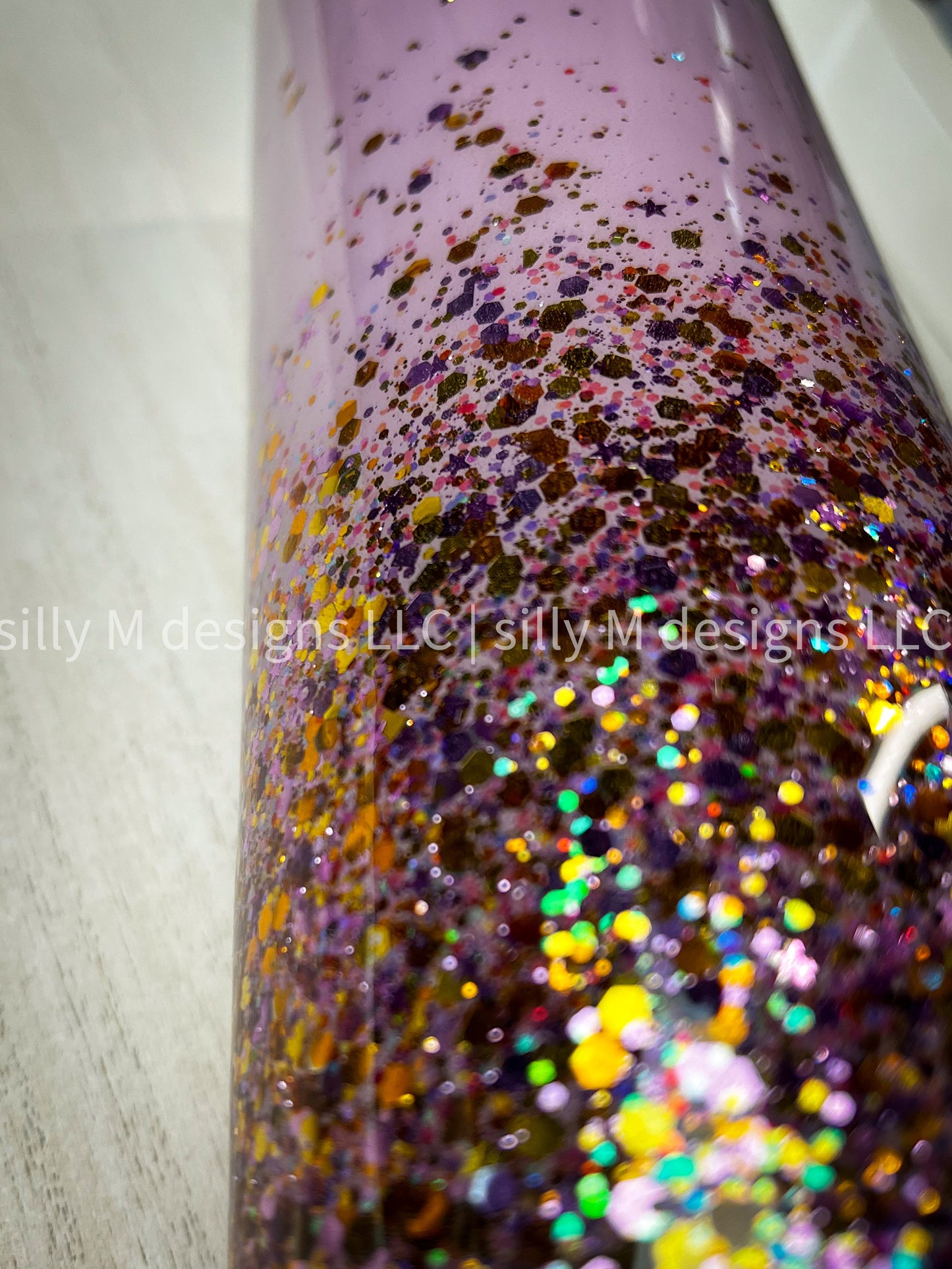Skull Heart Glitter Ombre Tumbler