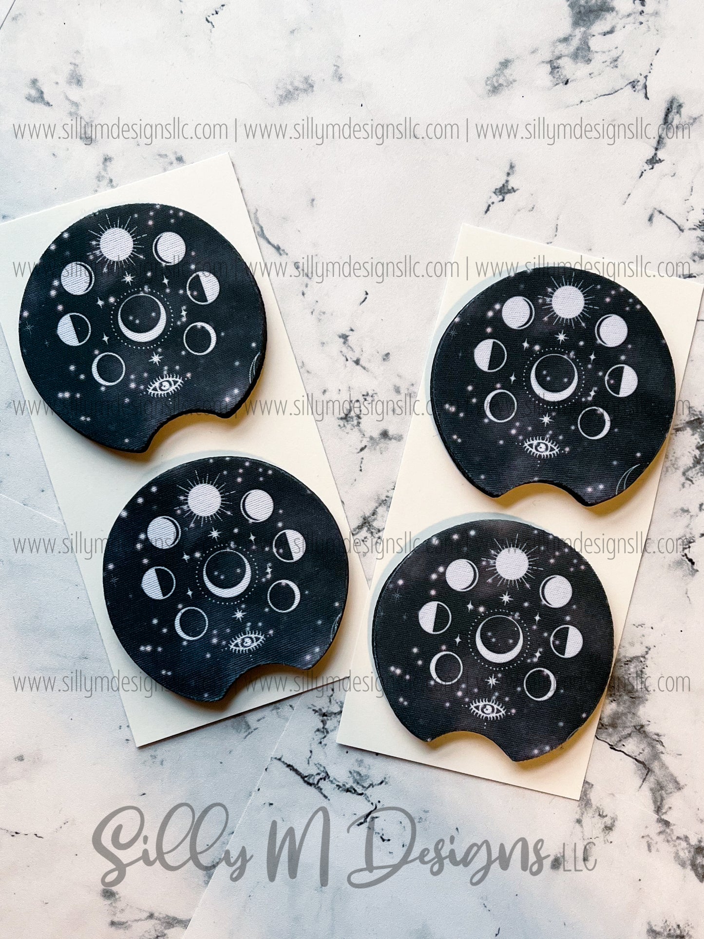 Moon Phases Neoprene Coaster Set