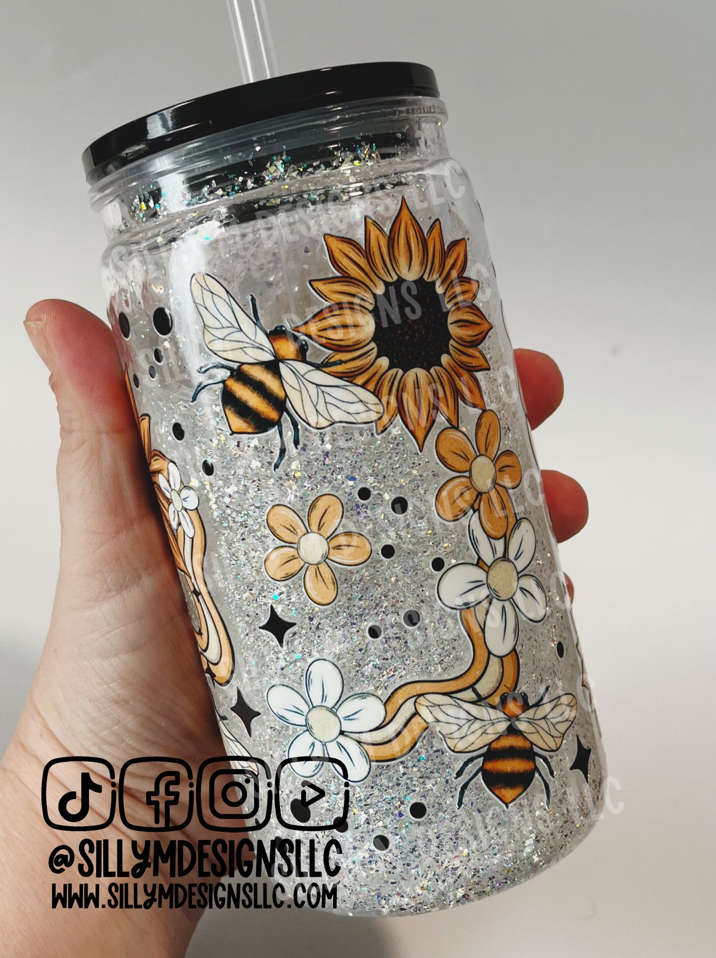 Bee Florals Acrylic 12oz
