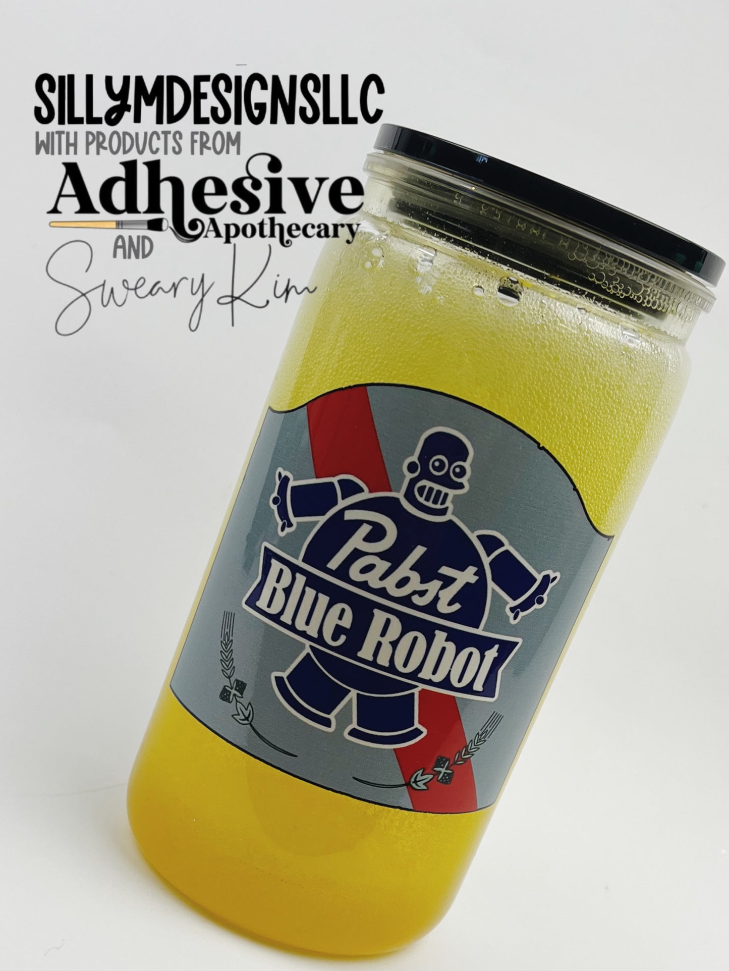 Pabst Blue Robot Beer Fizz Acrylic 12/16oz