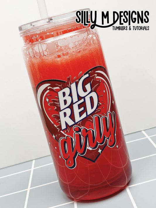 Large Red Girly Fizz Acrylic 16/20oz