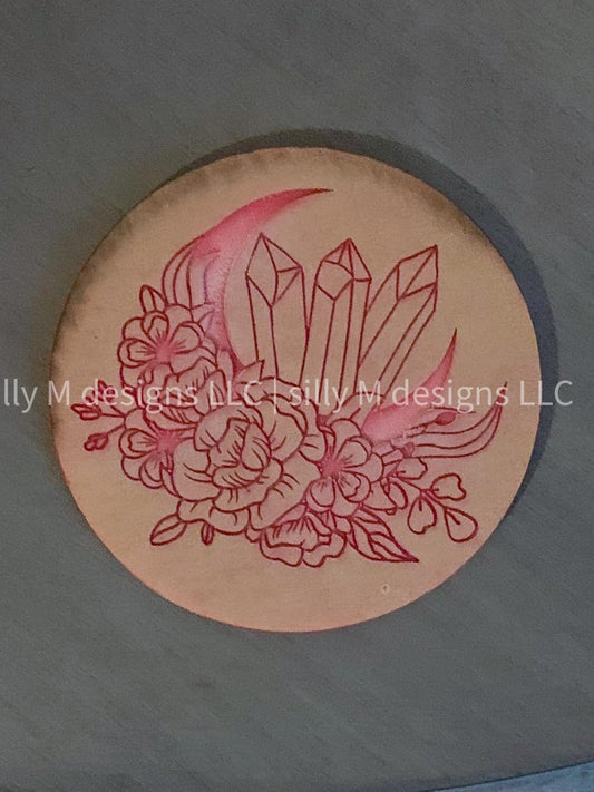 Floral Crystal Crescent Coaster Mold