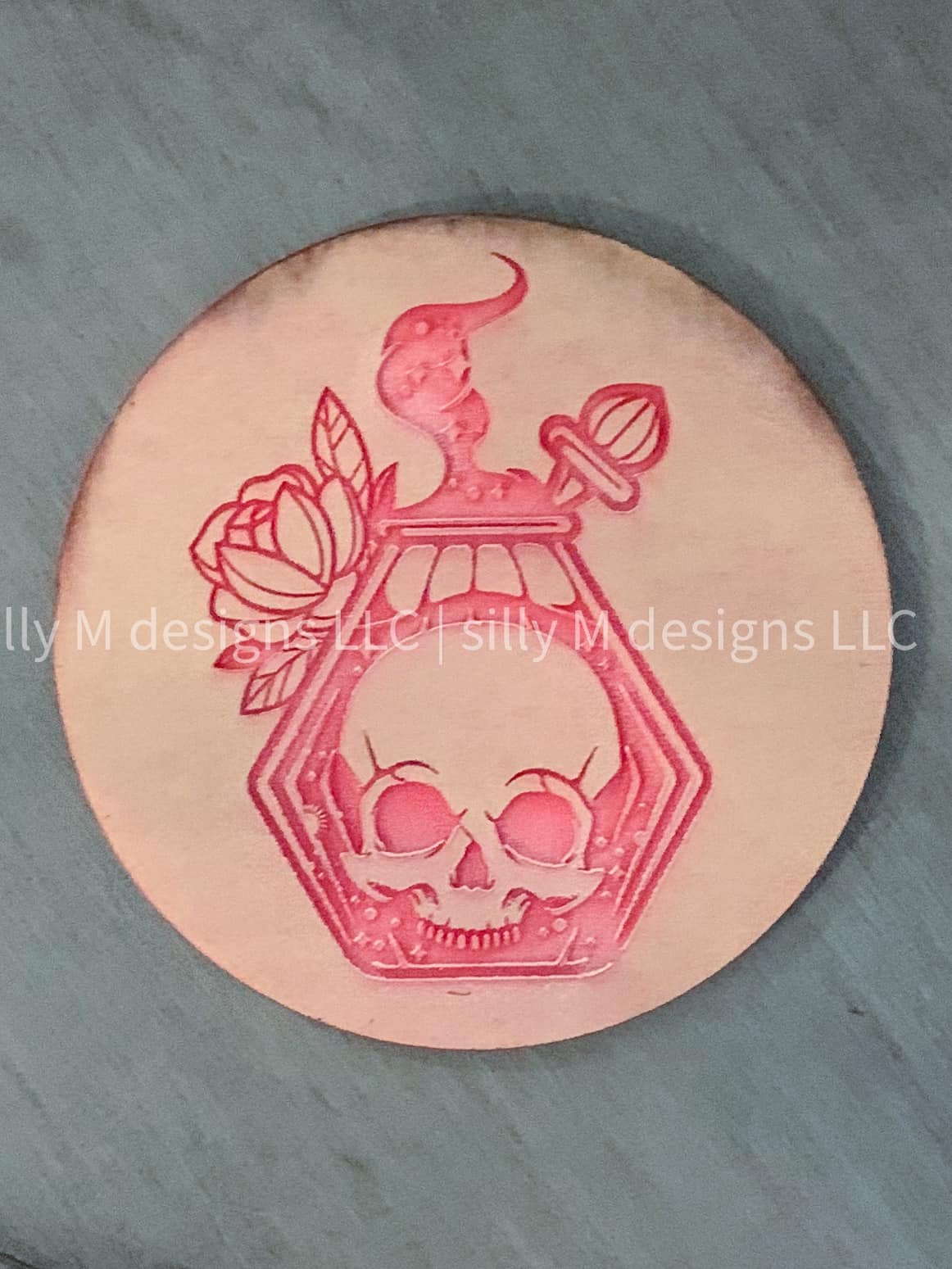 Hexagon Skull Potion Coaster Mold