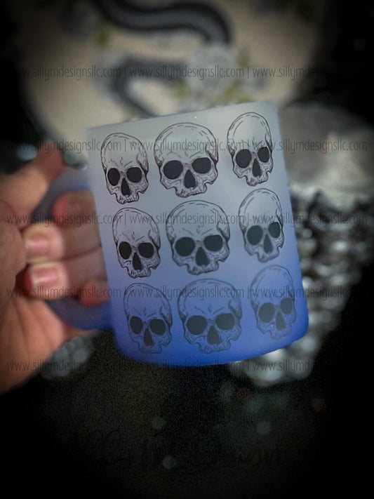Nine Skulls Glass Coffee Mug | 11 ounces