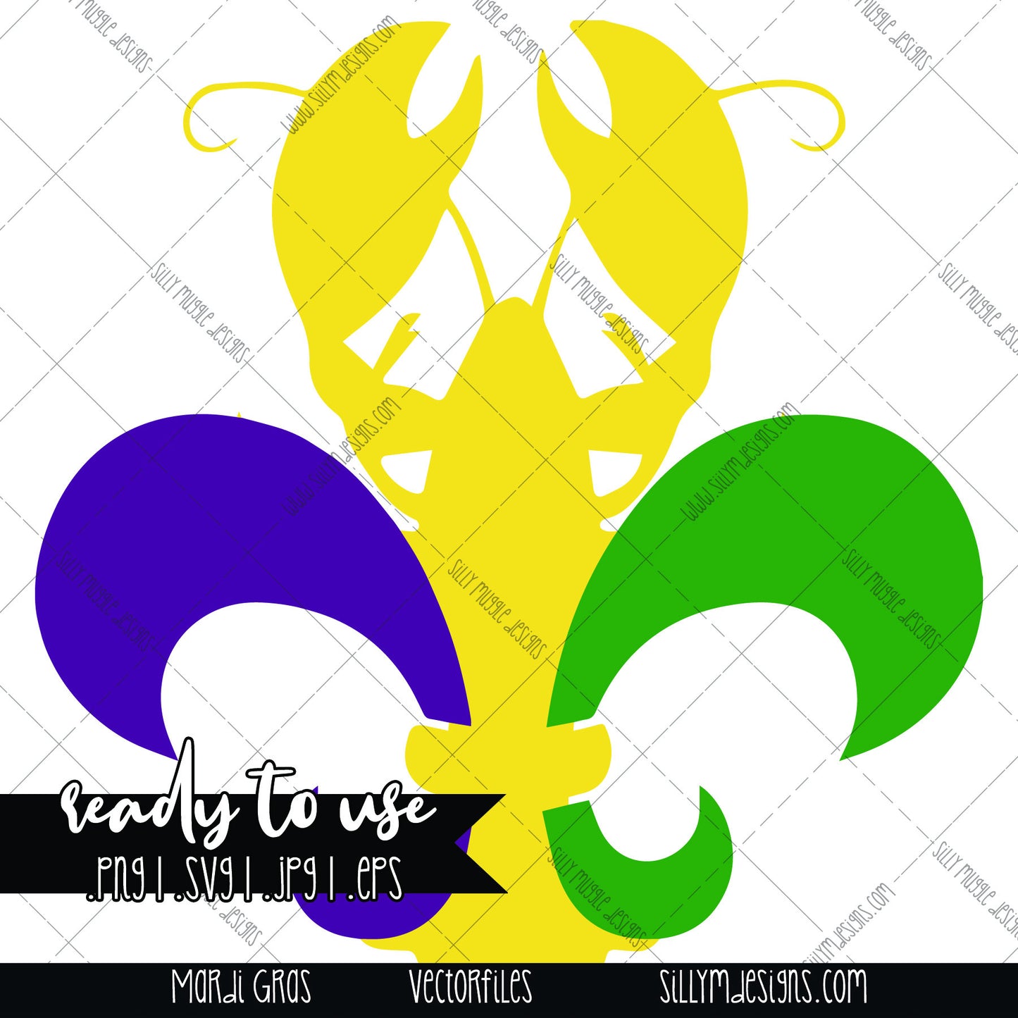 Mardi Gras, Cray Fluer De Lis | SVG, JPEG, PNG