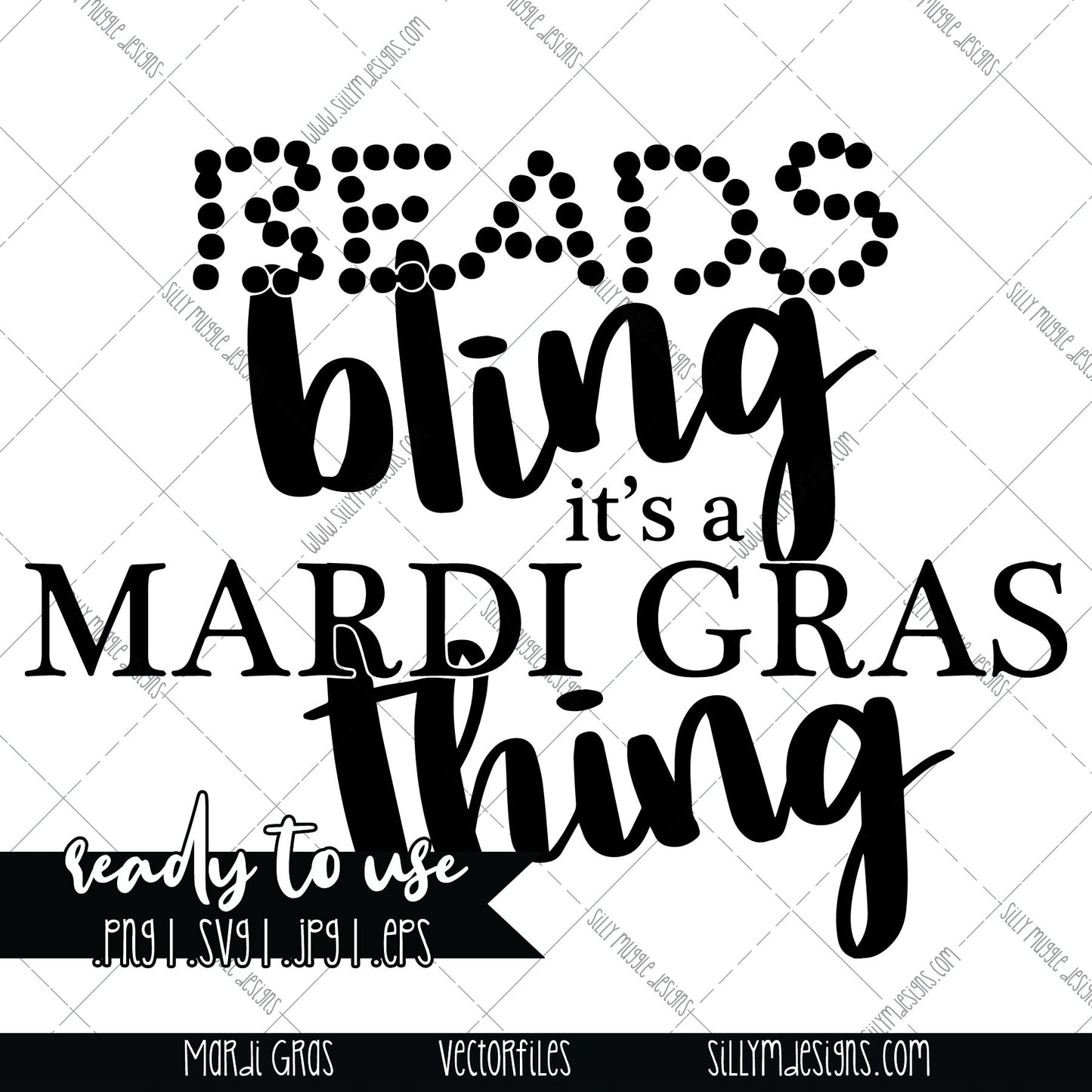 Mardi Gras, Beads Bling Mardi Gras Thing | SVG, JPEG, PNG