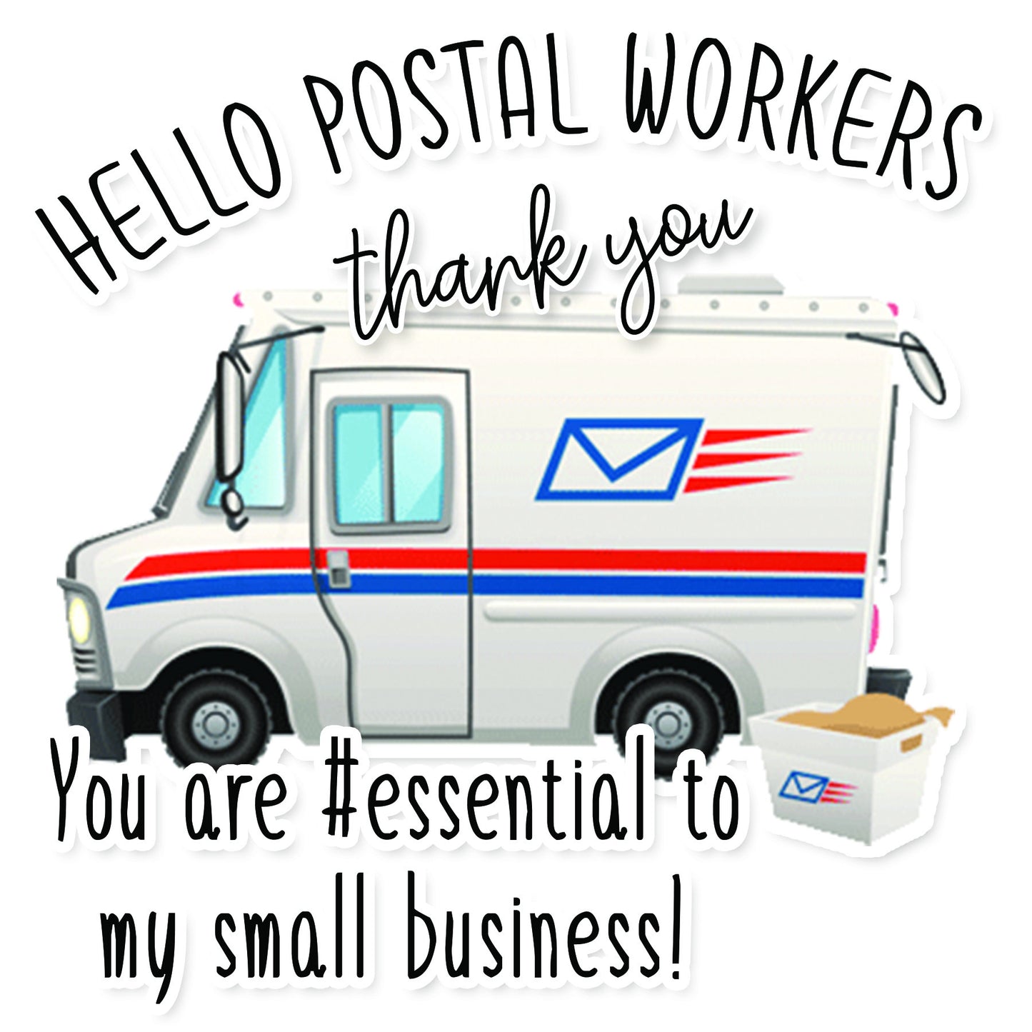 Mail Carrier Thank You Sticker DIGITAL | .png & .jpeg