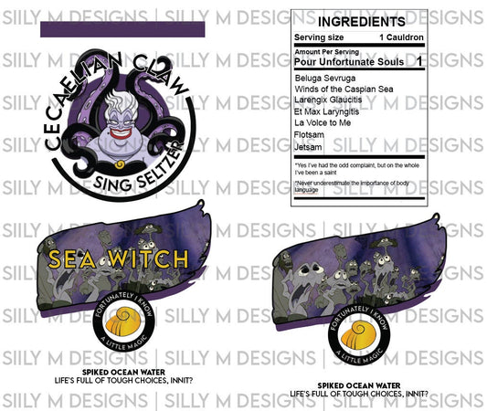 Ursula Sea Witch Hard Seltzer Label