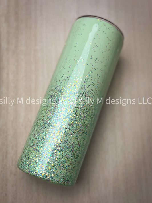 Modern Mint Glitter Ombre Tumbler