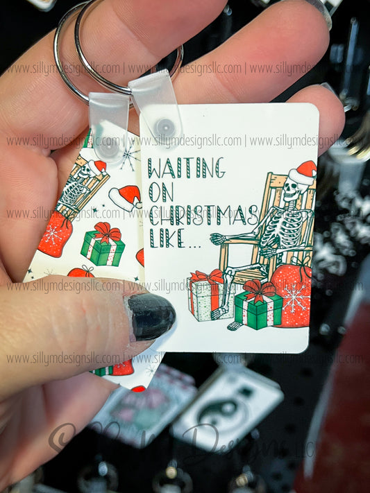 Waiting on Christmas Double-Sided Keychain